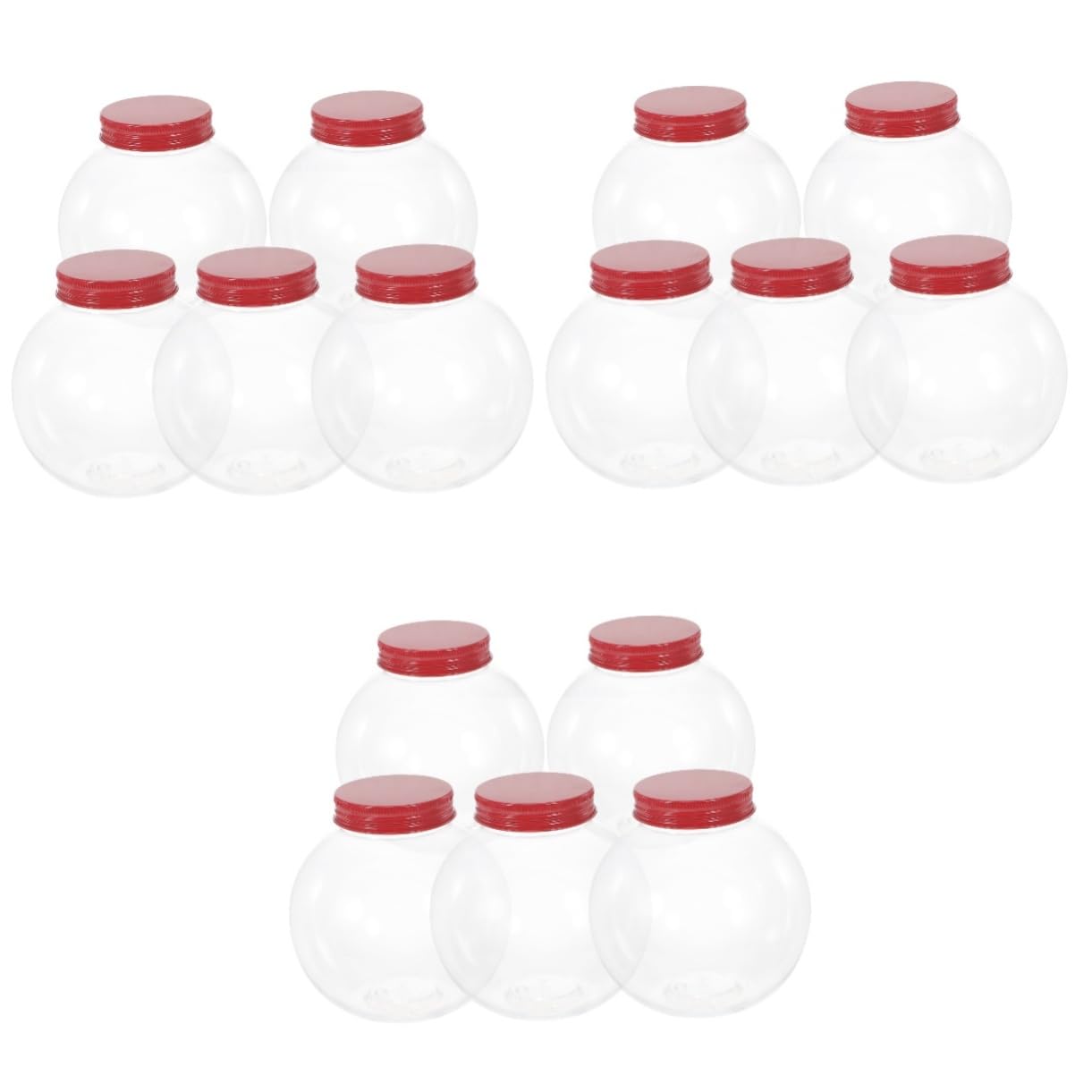 15-Piece Christmas Candy Jar Set with Lids - Holiday Candy Storage Containers, Treat Jars & Juice Bottles for Christmas Parties, Pet Events & Festive Gatherings