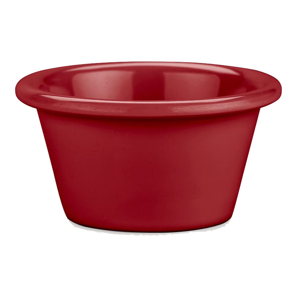 Carlisle FoodService 2 oz Smooth Ramekin Sauce Cup - Plastic Roma Red (72-Pack) for Restaurants, Cafeterias, Fast Food - Perfect for Condiments, Dressings, and Side Dishes