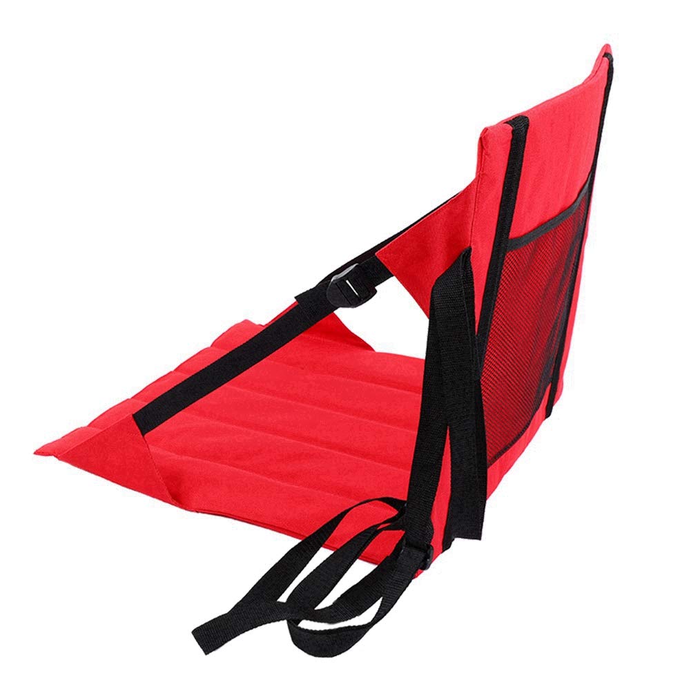 VGEBY1 Stadium Seat Cushion - Portable Folding Bleacher Chair for Sports Games, Camping, Picnic & Beach - Comfortable Outdoor Seat Cushion (Red) - Perfect for Football, Baseball, Concerts & Outdoor Activities