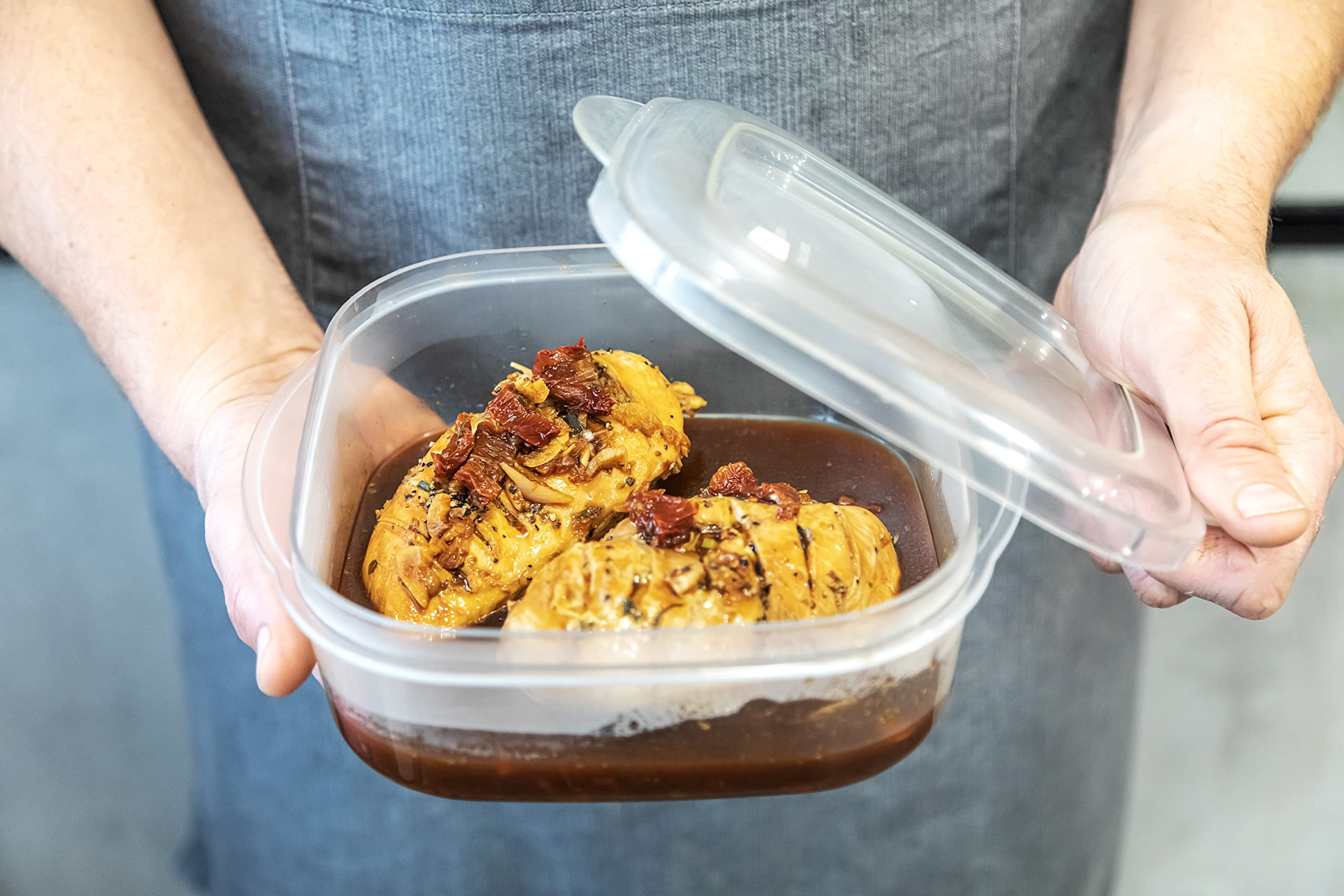 Microwave Safe KitchenCraft KCMCASS Cookware Set - 3 BPA-Free Plastic Food Storage Containers with Lids for Meal Prep, Leftovers & Freezer Storage