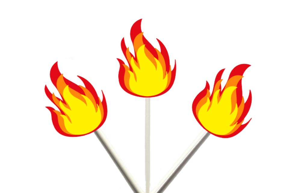 FIRE FLAME Cupcake Toppers - Decorative Fire-Themed Cupcake Decorations for Birthday Parties, Wedding Cakes & Special Events
