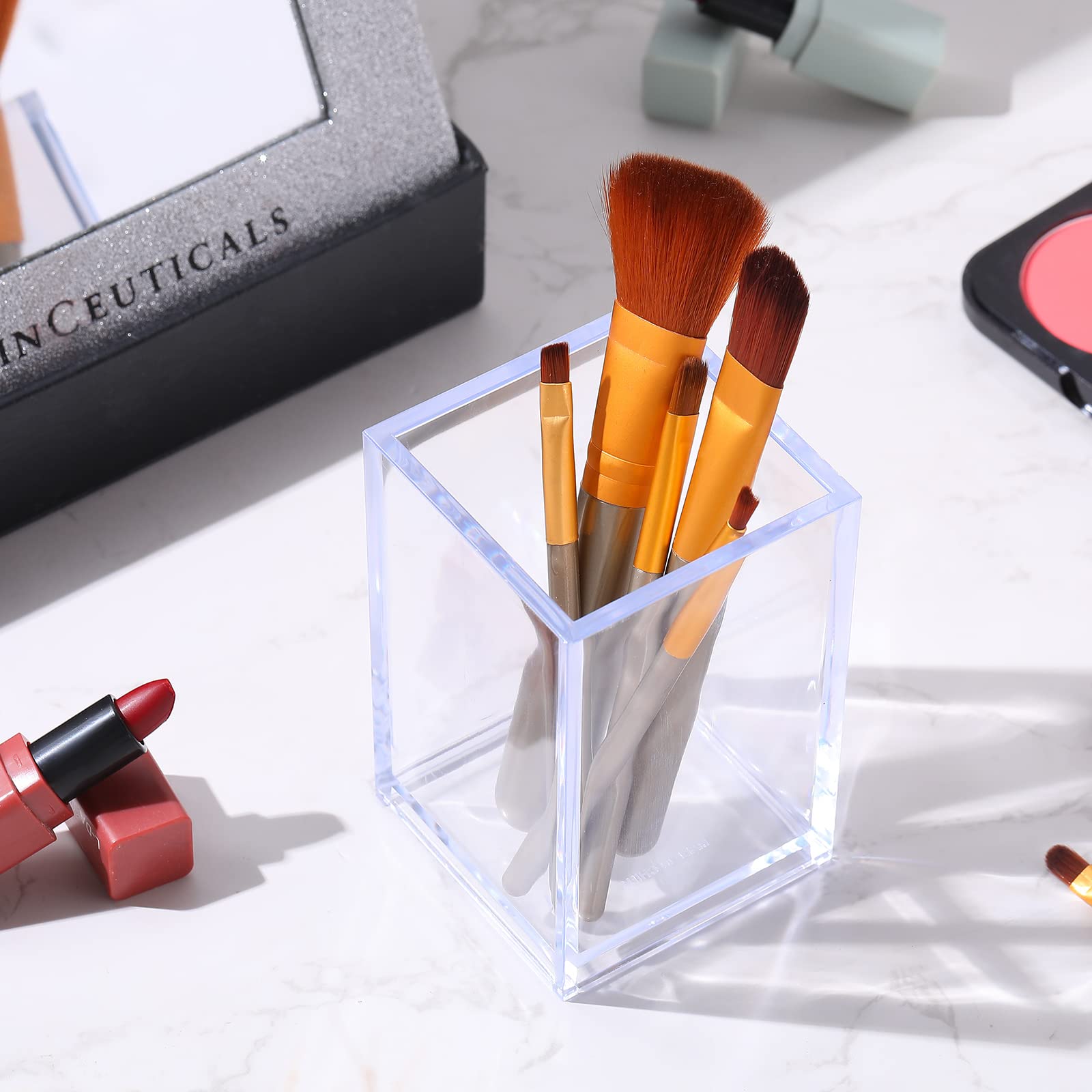 Sabary 36 Pack Acrylic Pen Holder - Clear Makeup Brush & Pencil Organizer for Desk, School, Office