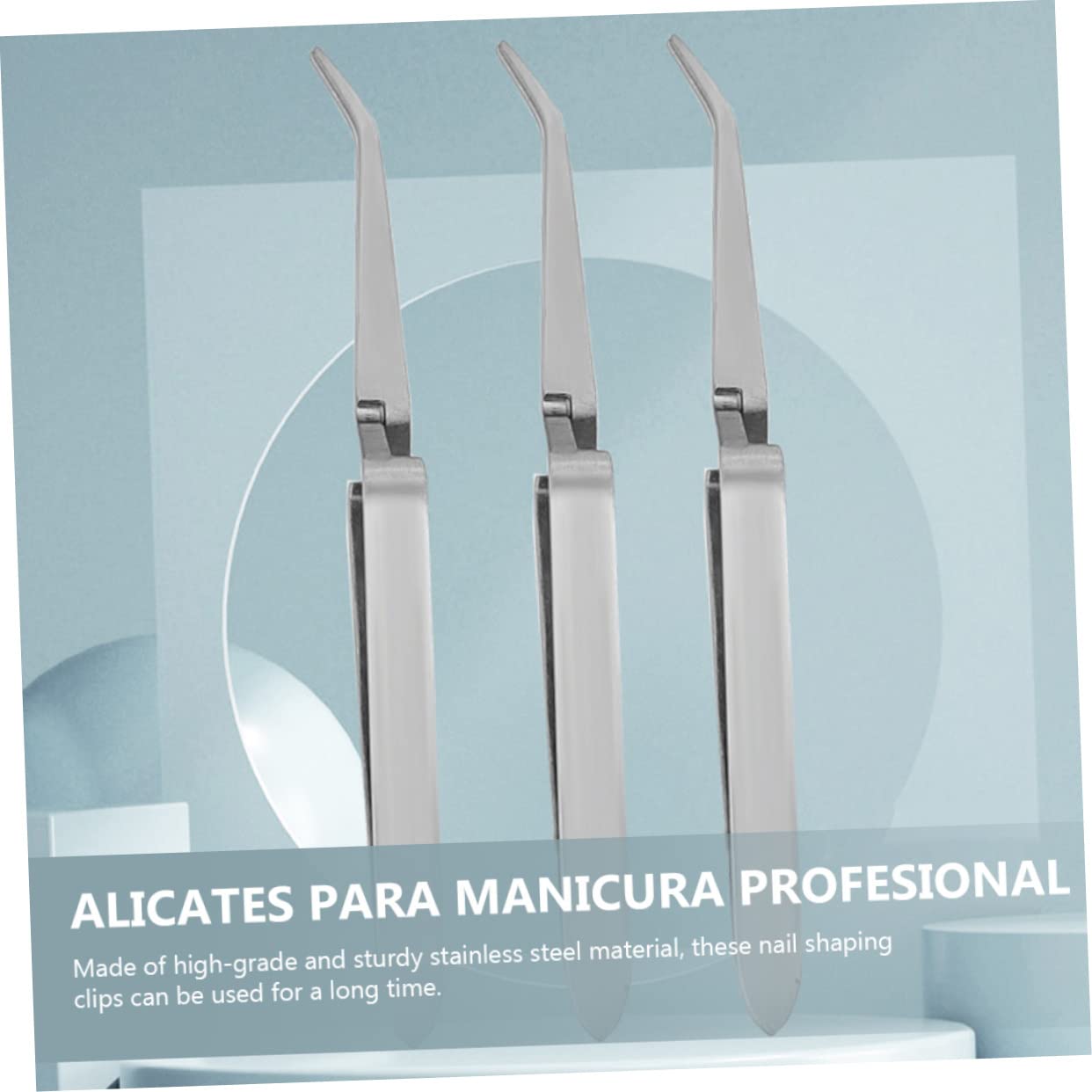 Healeved 3-Piece Stainless Steel Nail Art Tweezers Set – Precision Manicure Tools for Eyelashes, Decals & Nail Care (14.7x2cm) | Perfect for DIY Nail Art, Salon Professionals & Home Grooming
