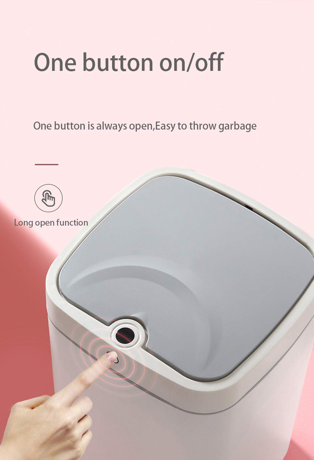 Automatic Sensor Trash Can - 4.7 Gallon Touchless Metal Garbage Bin with Pearl White Finish for Office, Bathroom & Kitchen - Hands-Free Waste Disposal Solution