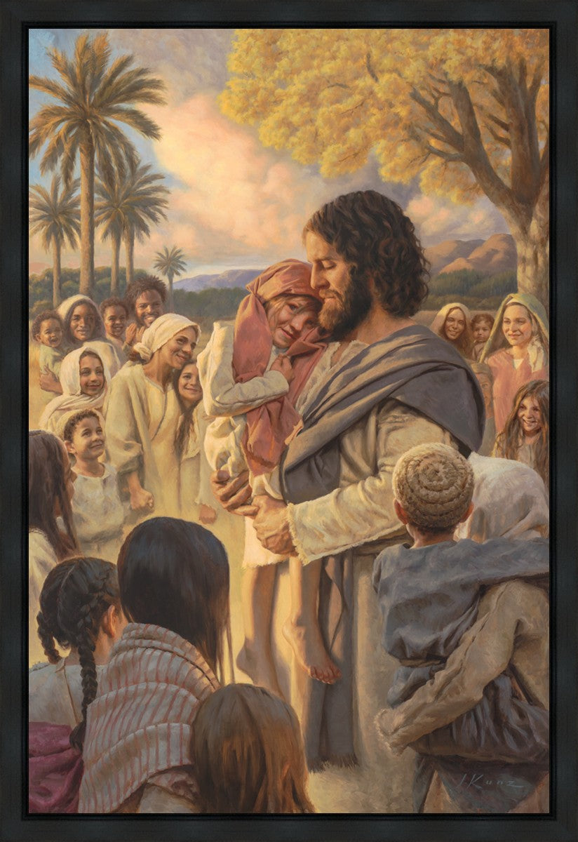 He Took Them Up In His Arms - Premium Gallery Wrap Canvas Art - Perfect for Home Decor, Living Room, Bedroom & Office Wall Art