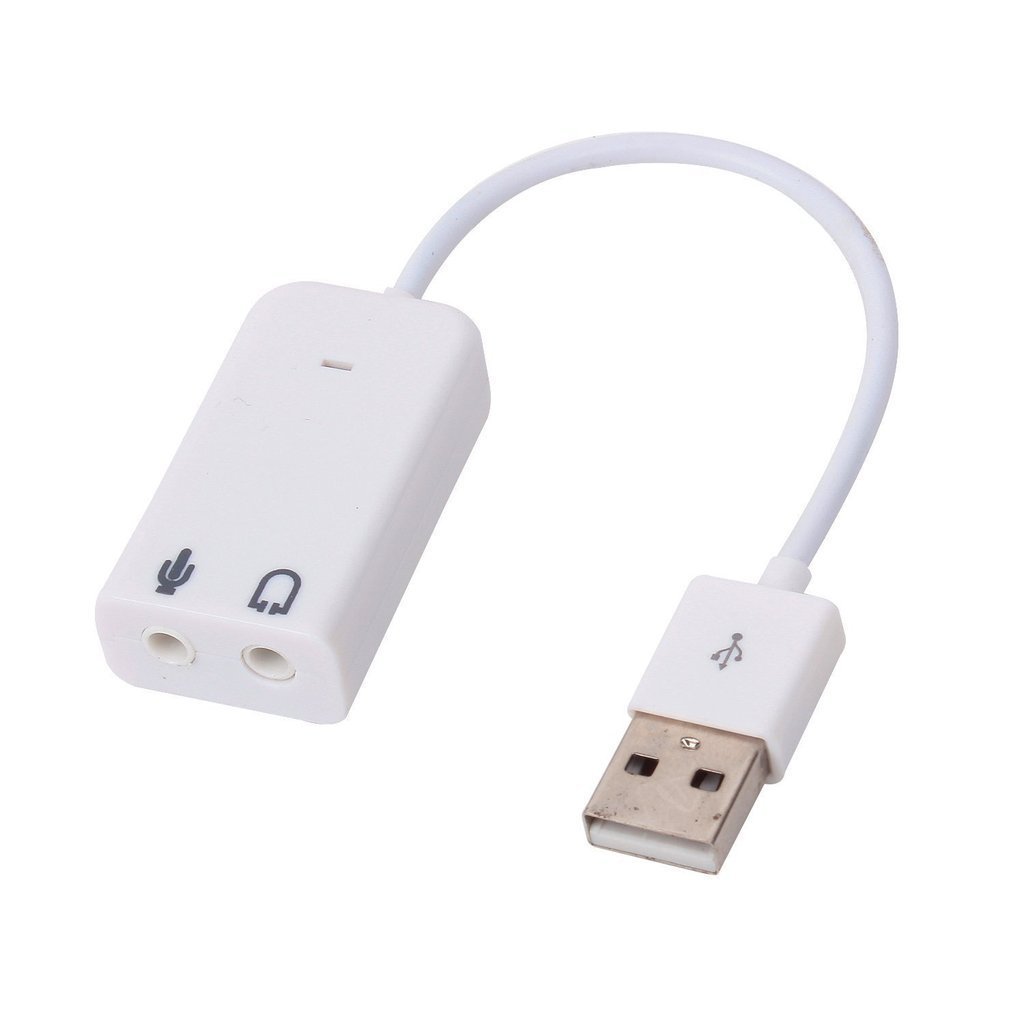 Technotech 7.1 Channel USB External Sound Card Audio Adapter with Microphone - White | PC Gaming & Home Theater Sound Upgrade | Plug & Play for Laptop, Desktop, PS4, Xbox