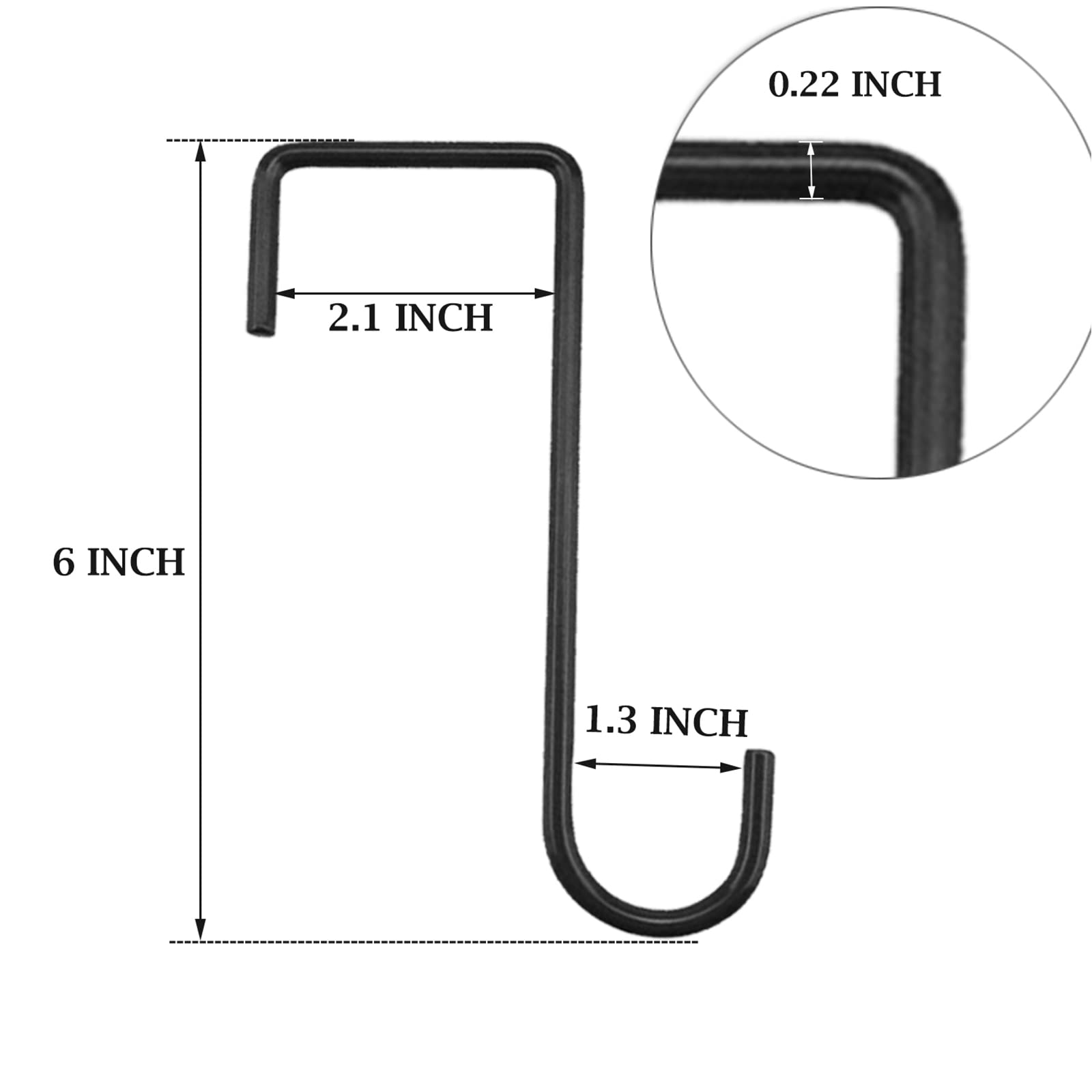 Gutapo 8 Pack Black Vinyl Fence Hooks - 2 x 6 Inch Heavy Duty Pergola & Patio Hangers for Hanging Plants, Planters, Bird Feeders, Lights, Lanterns & Garden Tools - Perfect for Outdoor Decor & Backyard Organization