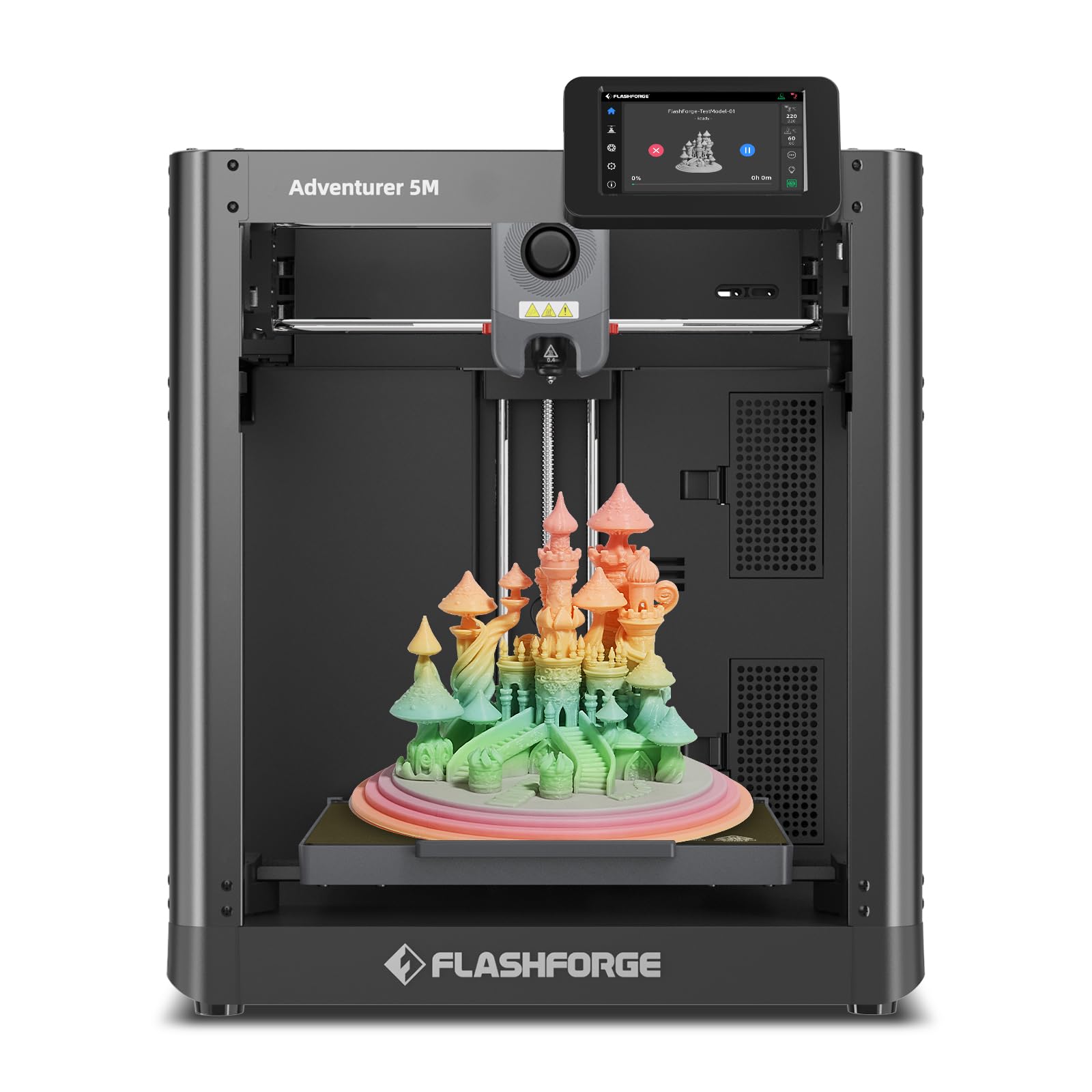 Flashforge Adventurer 5M 3D Printer for Beginners - 600mm/s High-Speed Printing with Direct Drive Extruder (280°C), Auto Leveling & 8.7x8.7x8.7in Flexible PEI Plate - Perfect for Home, School, DIY Projects, Prototyping, and Educational STEM Activities