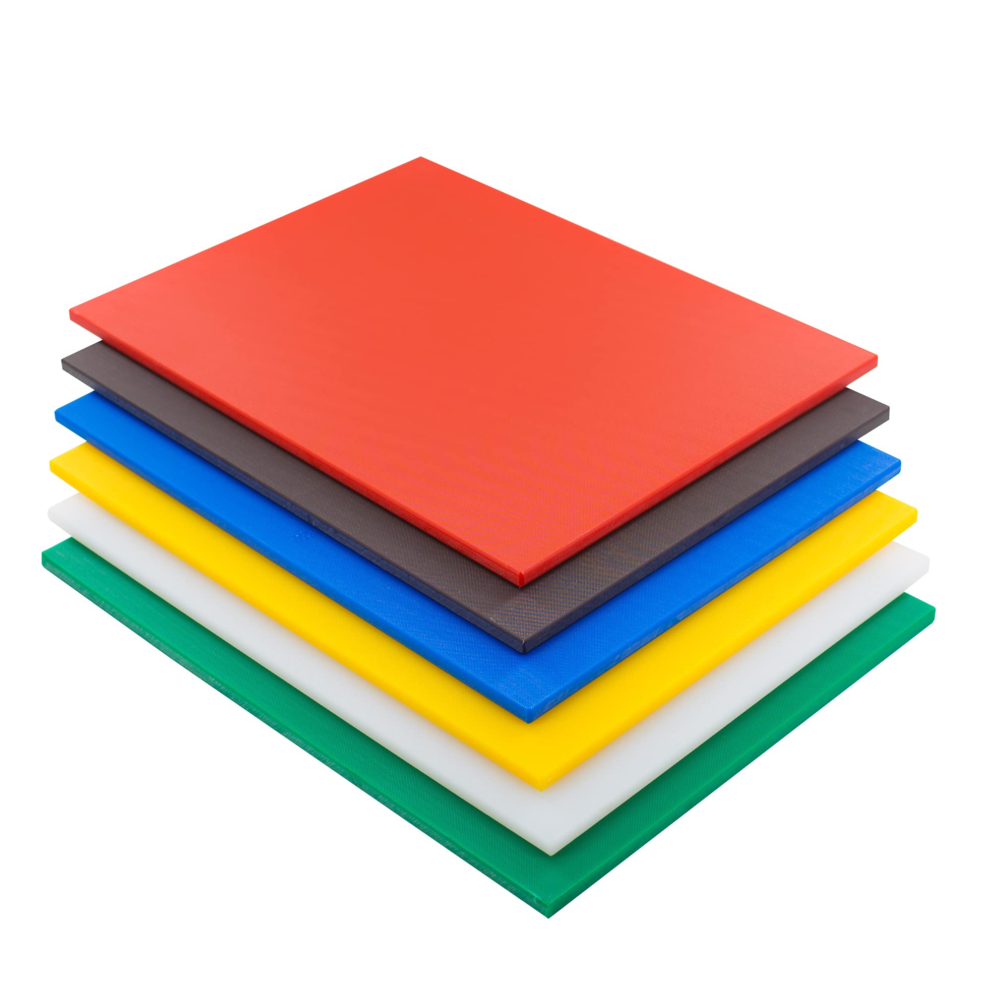 CMI NSF Certified Commercial Grade Plastic Cutting Board Set - 6-Pack Multi-Color 24x18x1/2 Inch Kitchen Chopping Boards for Vegetables, Meat & Cheese - Ideal for Restaurants, Catering & Home Kitchens