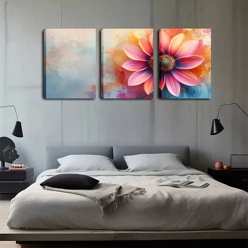 3-Piece Pink Flower Wall Art Set - Framed Canvas 40x60cm - High Quality Print - 100% Australian Made - Ready to Hang - Perfect for Living Room, Bedroom & Office Decor