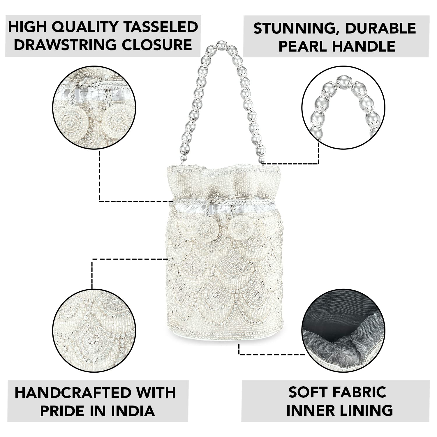 **Aheli Stylish Potli Bags for Women – Elegant Evening Clutch Purse with Drawstring, Perfect for Weddings, Parties & Ethnic Events**