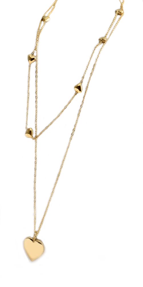 Layered Titanium Steel Necklace for Women & Teen Girls - Elegant Layered Pendant Jewelry for Everyday Wear, Gifts & Special Occasions