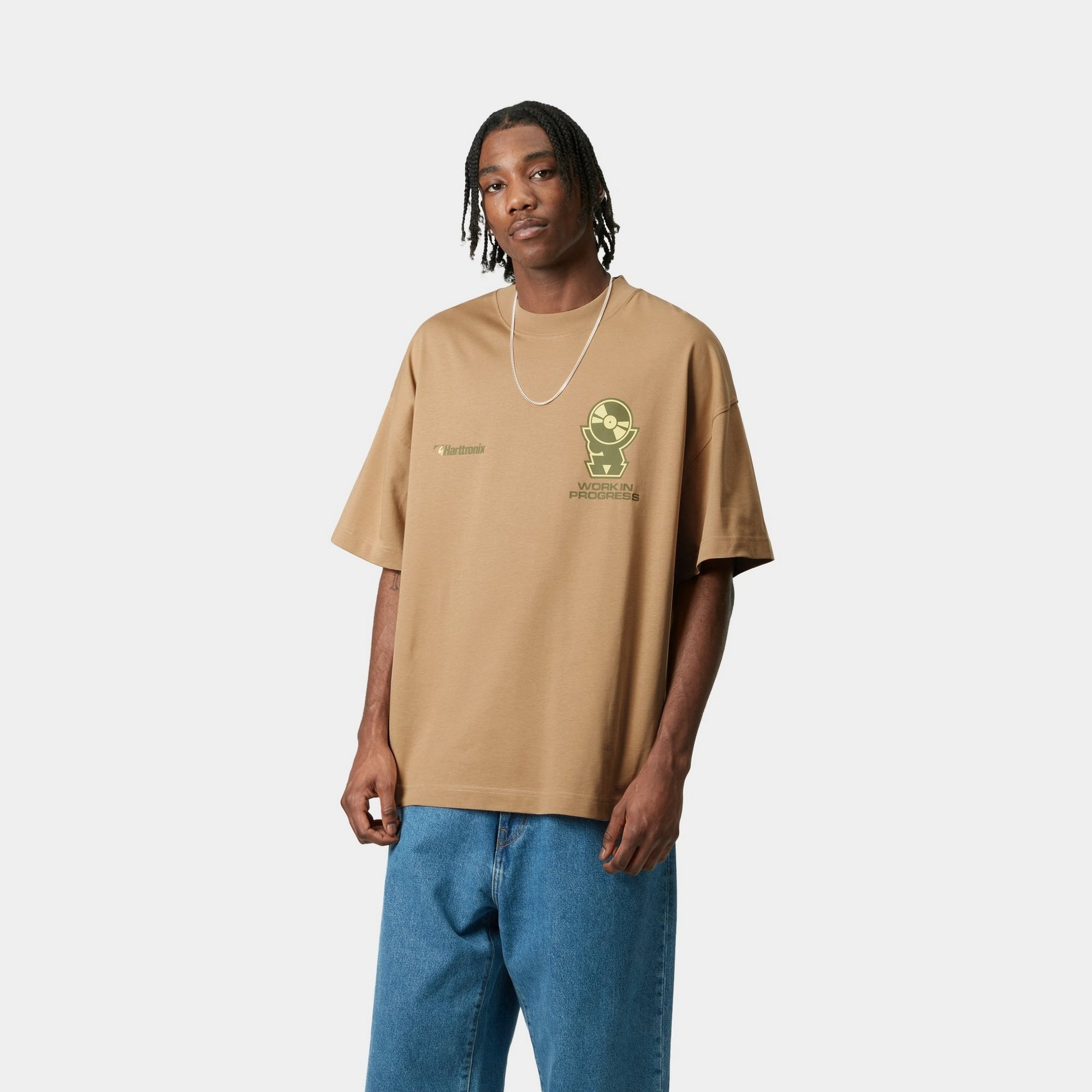 Harttronix Men's Vintage T-Shirt | Dusty Hamilton Brown | Soft Cotton Tee for Casual Wear & Street Style