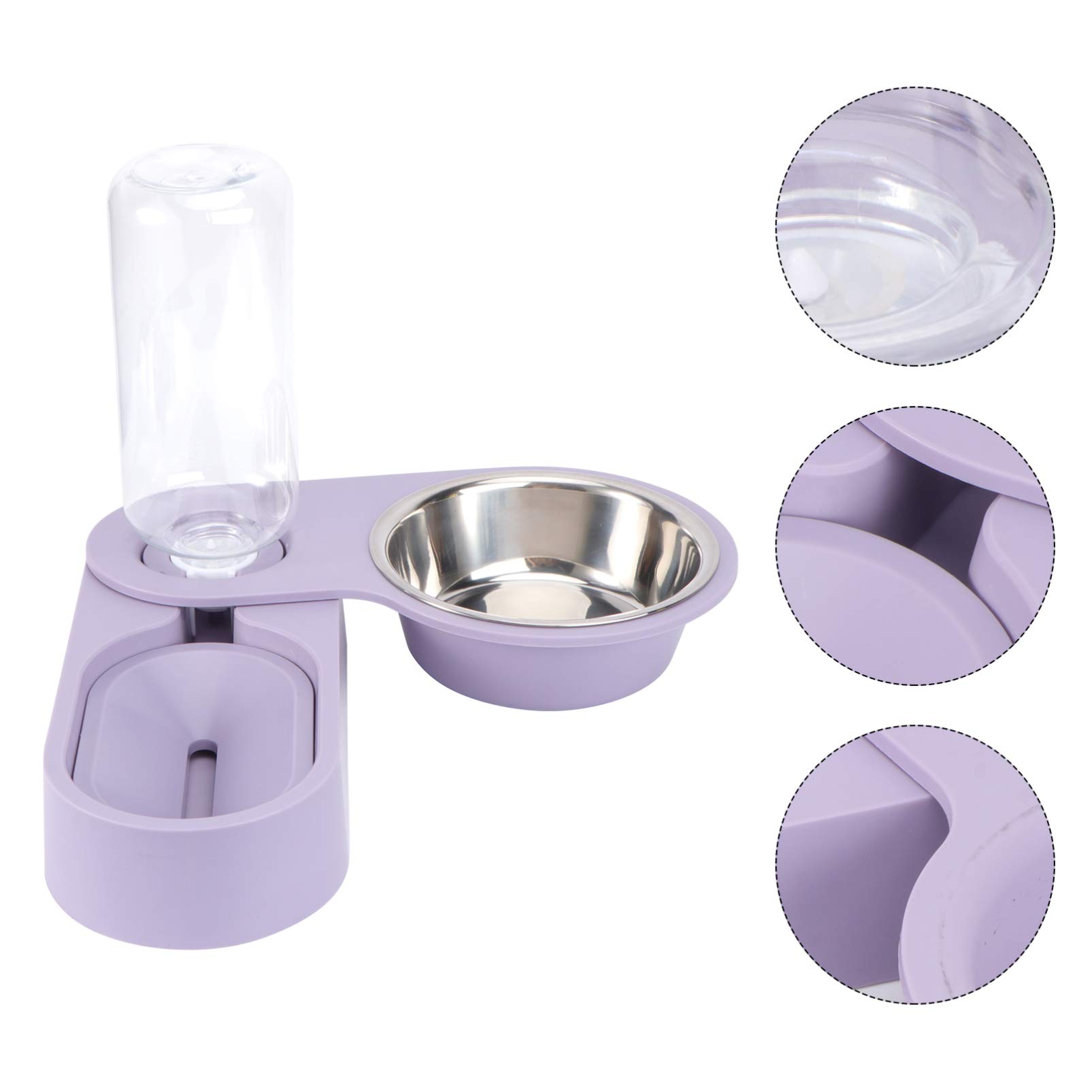 Automatic Pet Food and Water Dispenser Bowl Set - Rotating Corner Folding Design for Dogs, Cats, Puppies & Small Pets (Purple) - Perfect for Home, Travel, and Outdoor Use - Rabbit Food Bowl Included