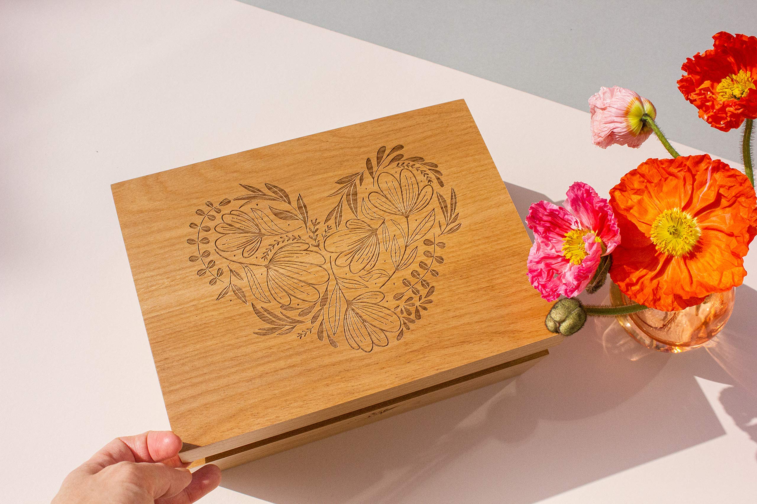 Personalized Wooden Heart Keepsake Box - Custom Engraved Gift for Anniversary, Wedding, Baby & Memory Storage | Perfect for Jewelry, Love Letters & Special Mementos