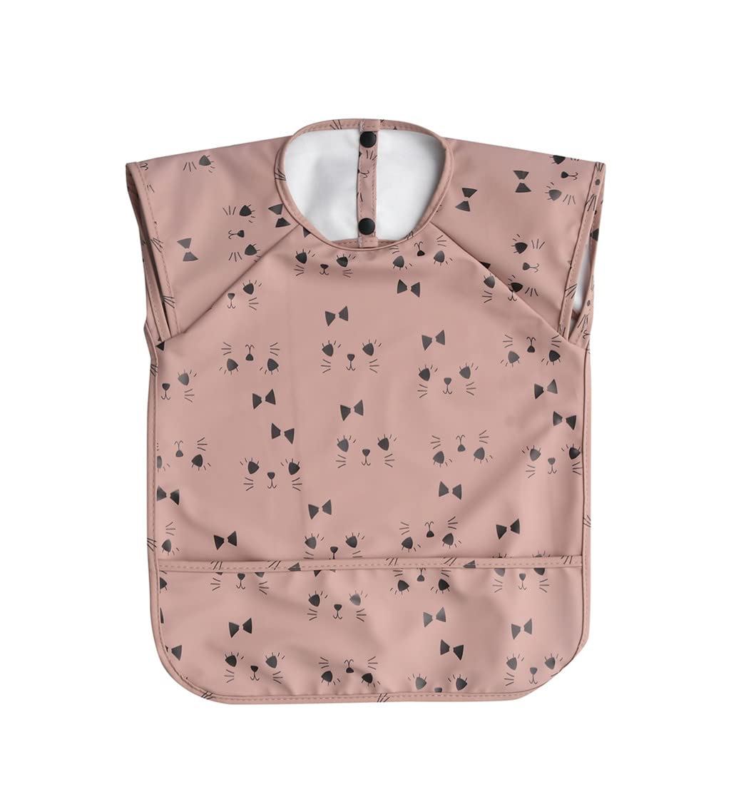 GZMM Waterproof Baby Bibs for Infants & Toddlers - Long Sleeve Feeding Bib with Food Catcher Pocket, Machine Washable & Easy Clean - Perfect for Mealtime, Snacks, and Messy Play
