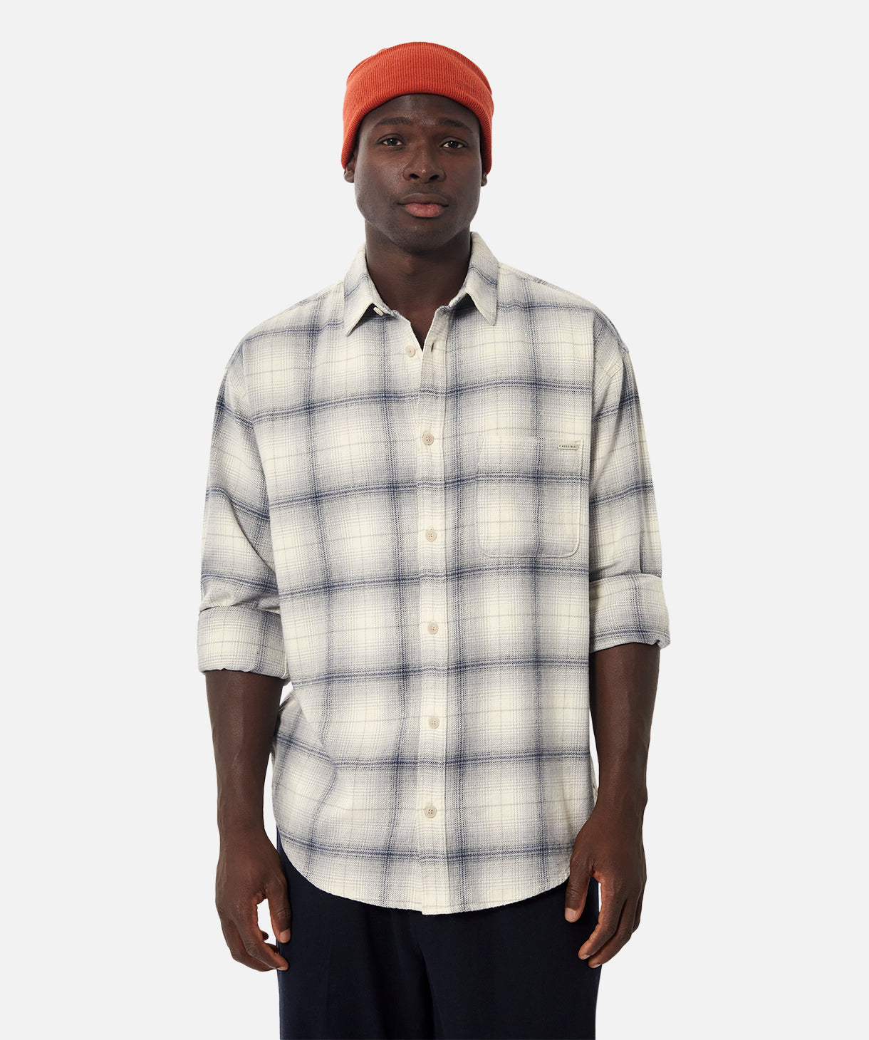 Dover Long Sleeve Shirt for Men - Soft Cotton Crewneck Top in Cream Grey | Casual Wear, Office Outfit & Layering Essential