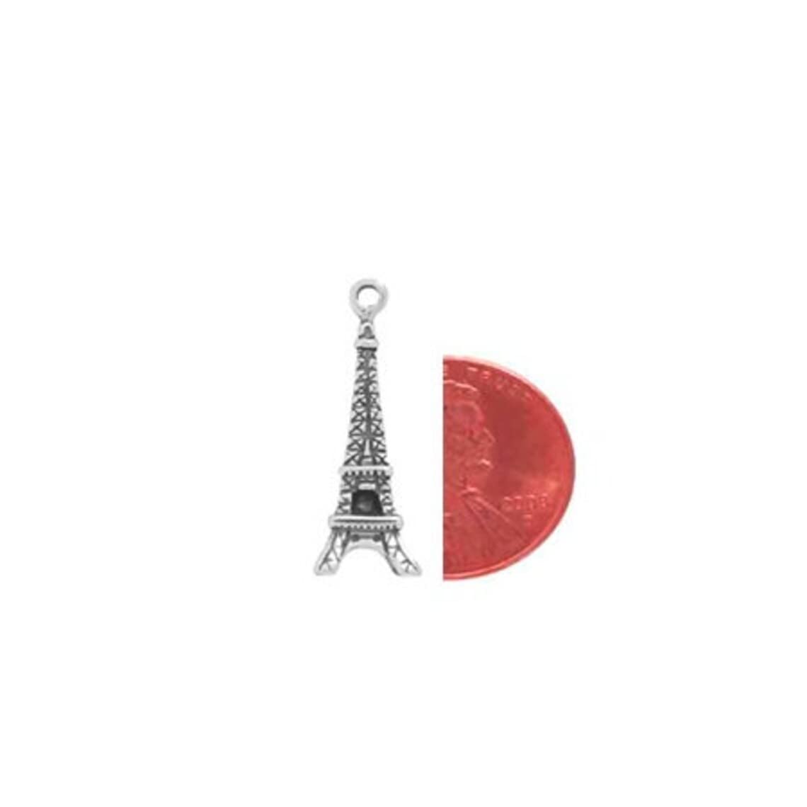 Eiffel Tower Charm Sterling Silver Pendant - Paris Inspired Jewelry for Necklace Making, DIY Crafts & Gifts | Perfect for Travel Lovers & Francophiles