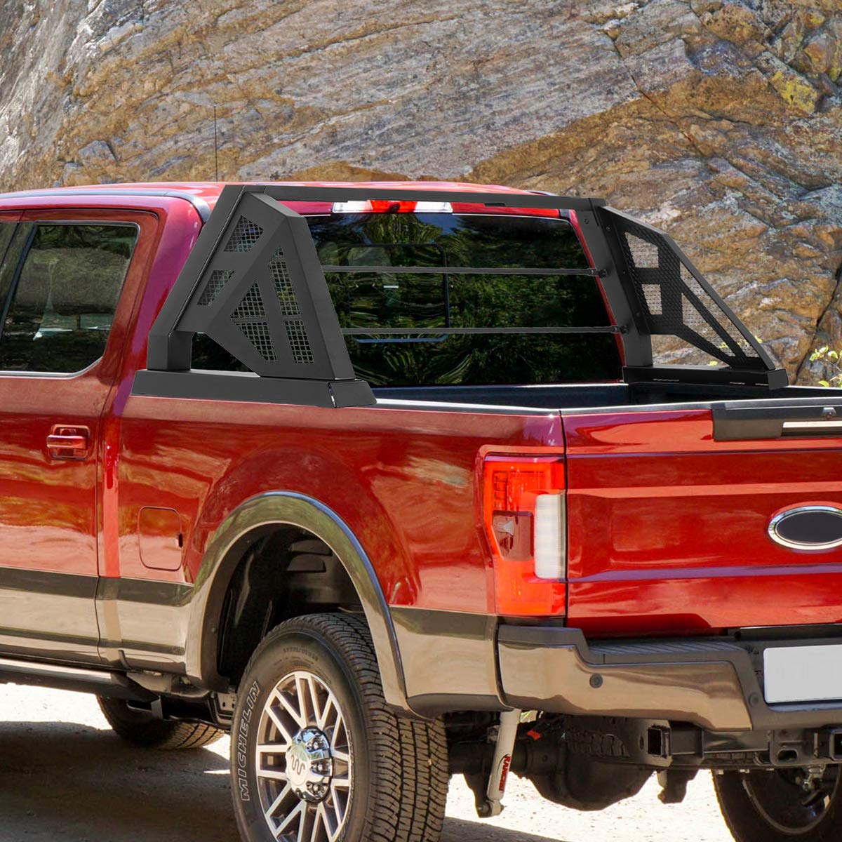 DNA MOTORING TCRB-003 Aluminum Truck Bed Chase Rack Roll Bar - Compatible with 1999-2017 Ford F-250 SD F-350 SD F-450 SD Styleside Beds | Heavy-Duty Off-Road Protection for Pickup Trucks | Perfect for Overlanding, Work & Adventure
