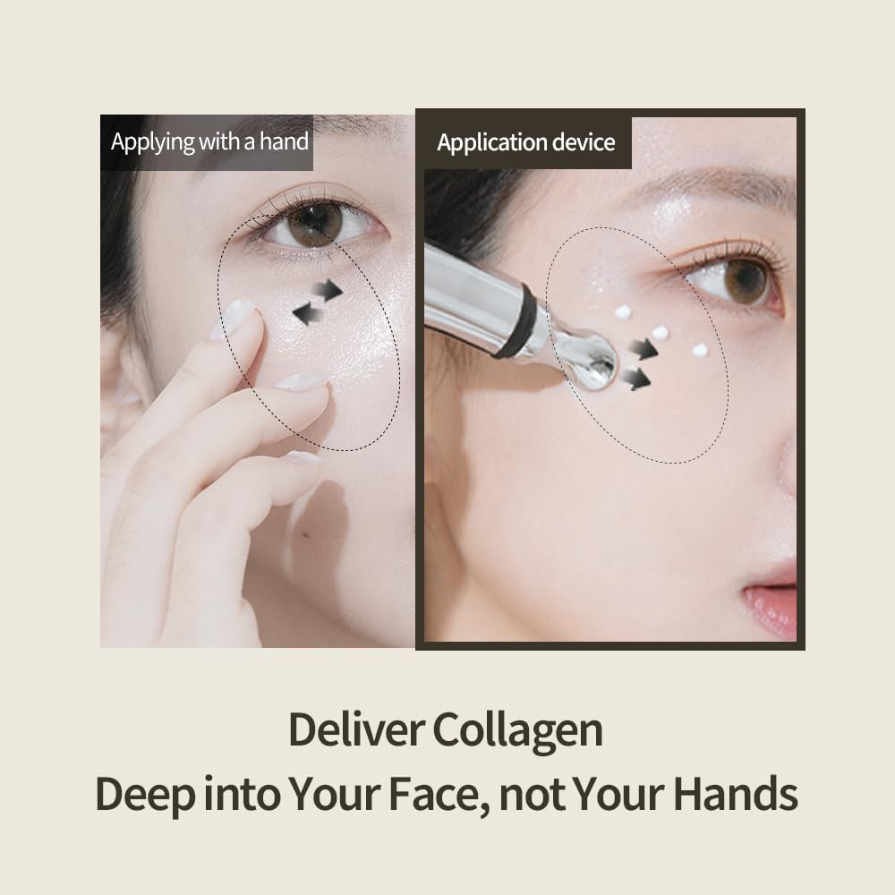Black Yuja Bean Lifting Auto Eye Cream - Vegan, Hypoallergenic Korean Skincare for Sensitive Skin | Wrinkle Reduction & Anti-Aging Treatment with Collagen Boost | Vibrating Face Massager for Dark Circles & Puffiness | Perfect for Night Routine & Travel Skincare