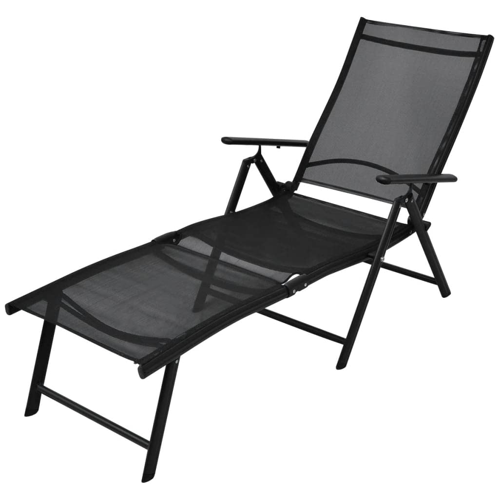 Adjustable Folding Sun Lounger Chair - 7-Position Reclining Outdoor Poolside Patio Lounge with Aluminum Frame - Perfect for Beach, Backyard, and Tanning Relaxation