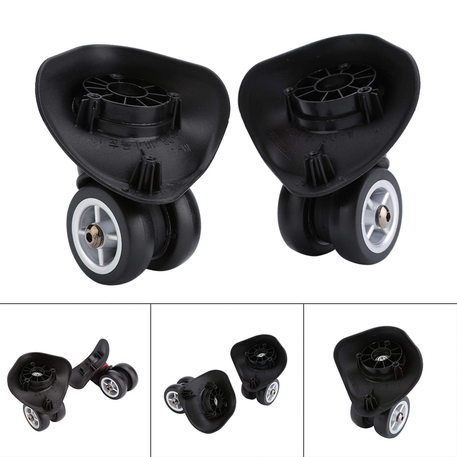 Alomejor 2-Pack Suitcase Wheels Replacement for Luggage Trolley - Universal Left & Right Wheel Set - Perfect for Travel, Business Trips & Airport Use
