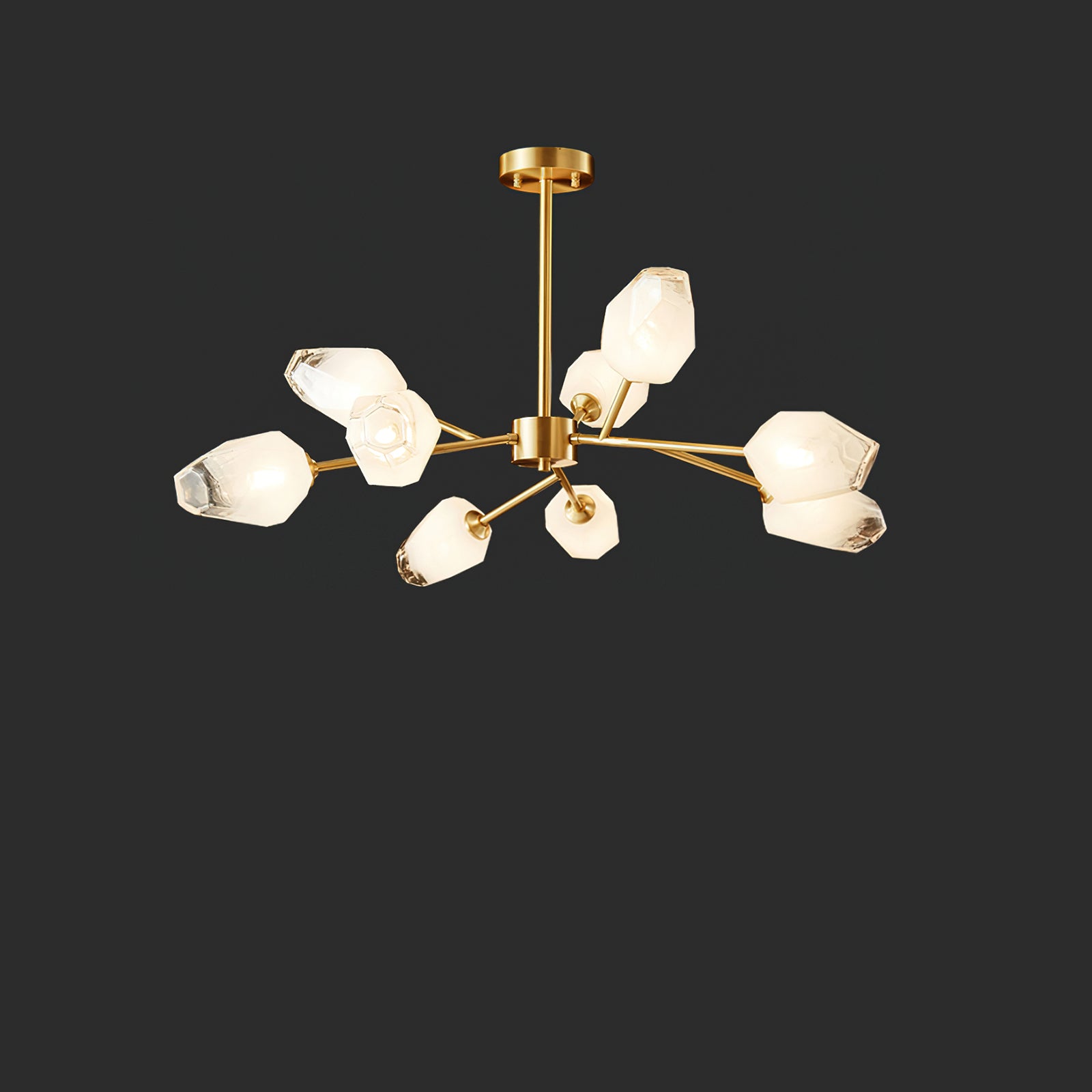 Elegant Glass Awl Chandelier - Modern Crystal Ceiling Light Fixture for Dining Room, Bedroom & Living Room Decor