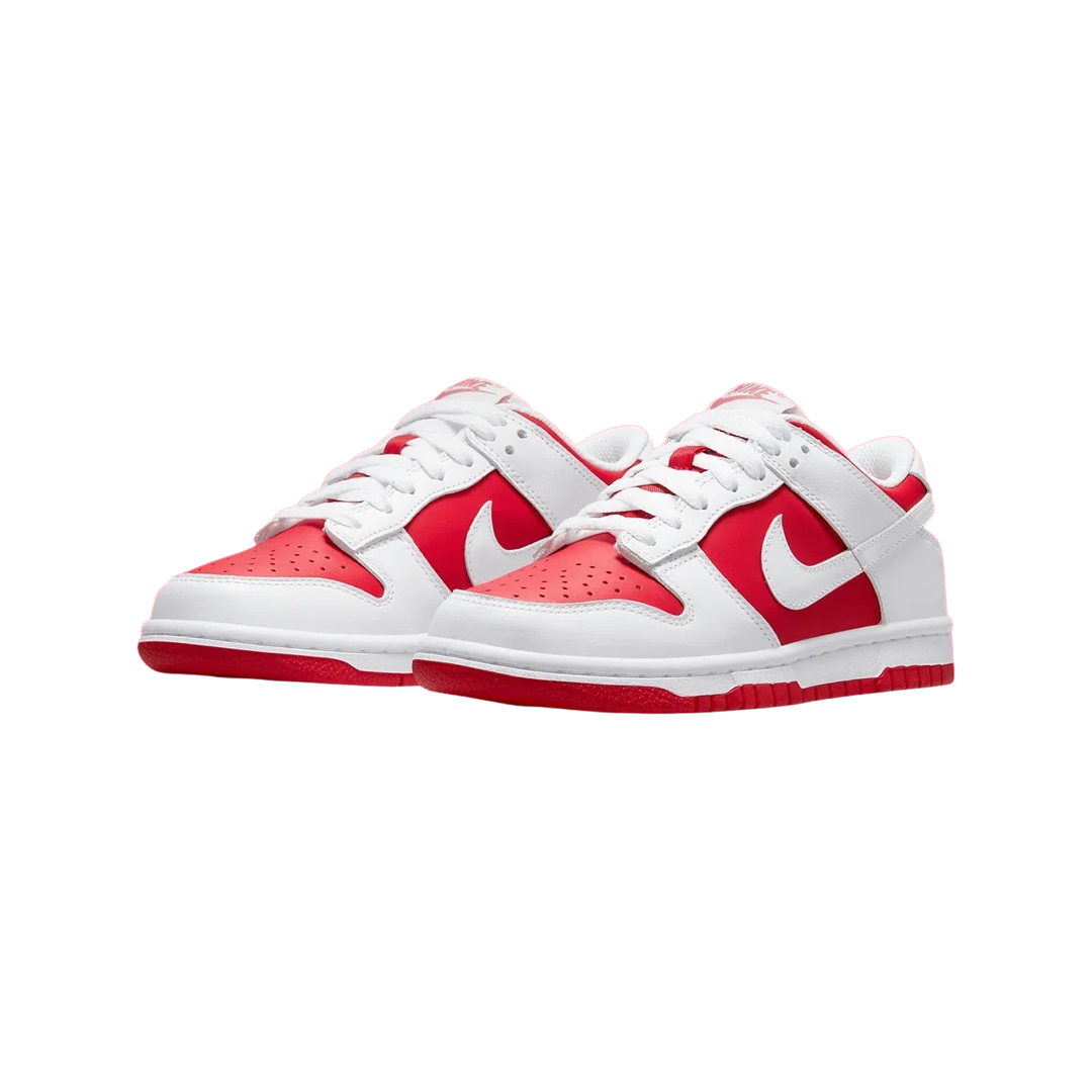 Nike Dunk Low GS Sneakers - Championship University Red & White - Kids Basketball Shoes for School, Sports & Casual Wear