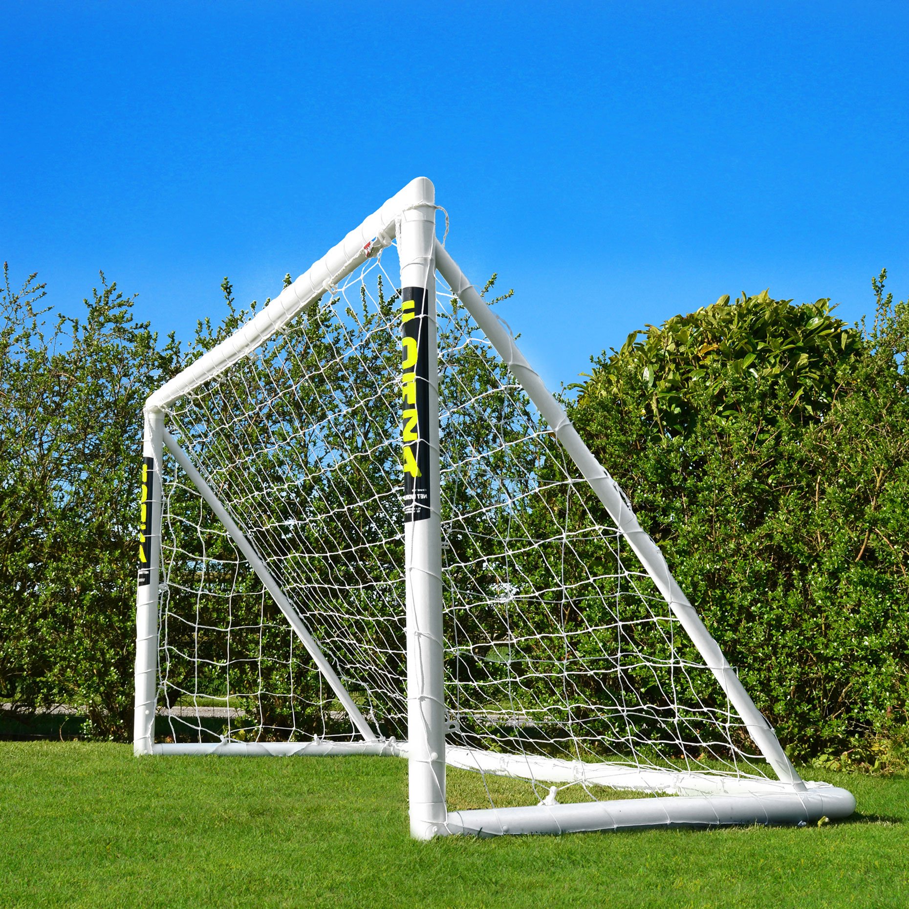 FORZA 8ft x 4ft Kids Soccer Goal - Durable All-Weather uPVC Soccer Net with Target Net, Garden Soccer Ball & Carry Bag - Perfect for Backyard, Park & Youth Soccer Practice