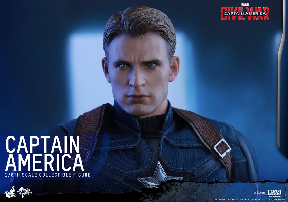 Hot Toys 1/6 Scale Captain America Civil War Fully Poseable Collectible Figure - Movie Masterpiece Action Figure for Display & Marvel Fan Collections