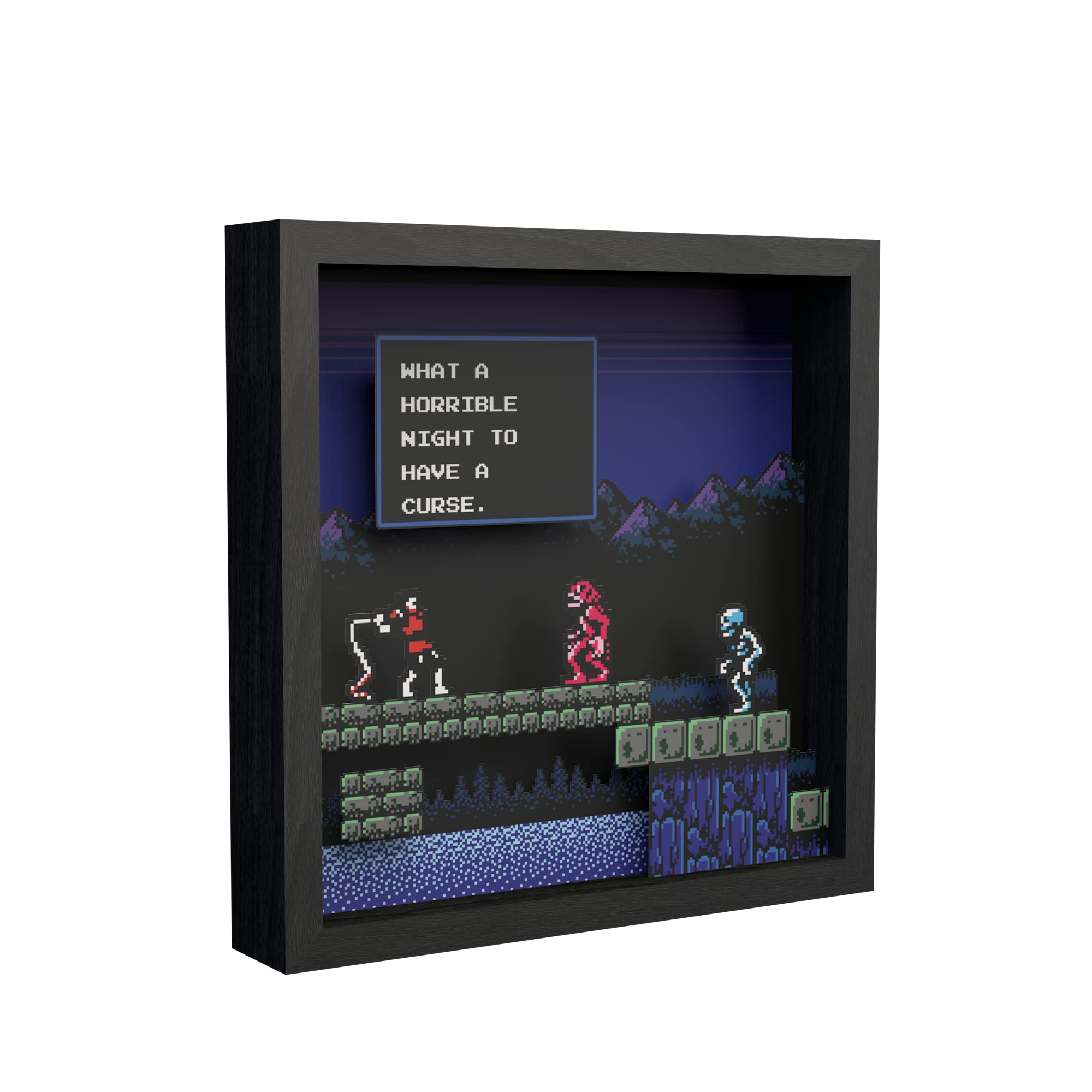 Level Up Labs Pixel Frames: Castlevania - Horrible Night 3D Shadow Box Art | Wall Decor for Gaming Room, Home & Office Display | Perfect Gift for Gamers & Collectors | Enhance Your Video Game Themed Space