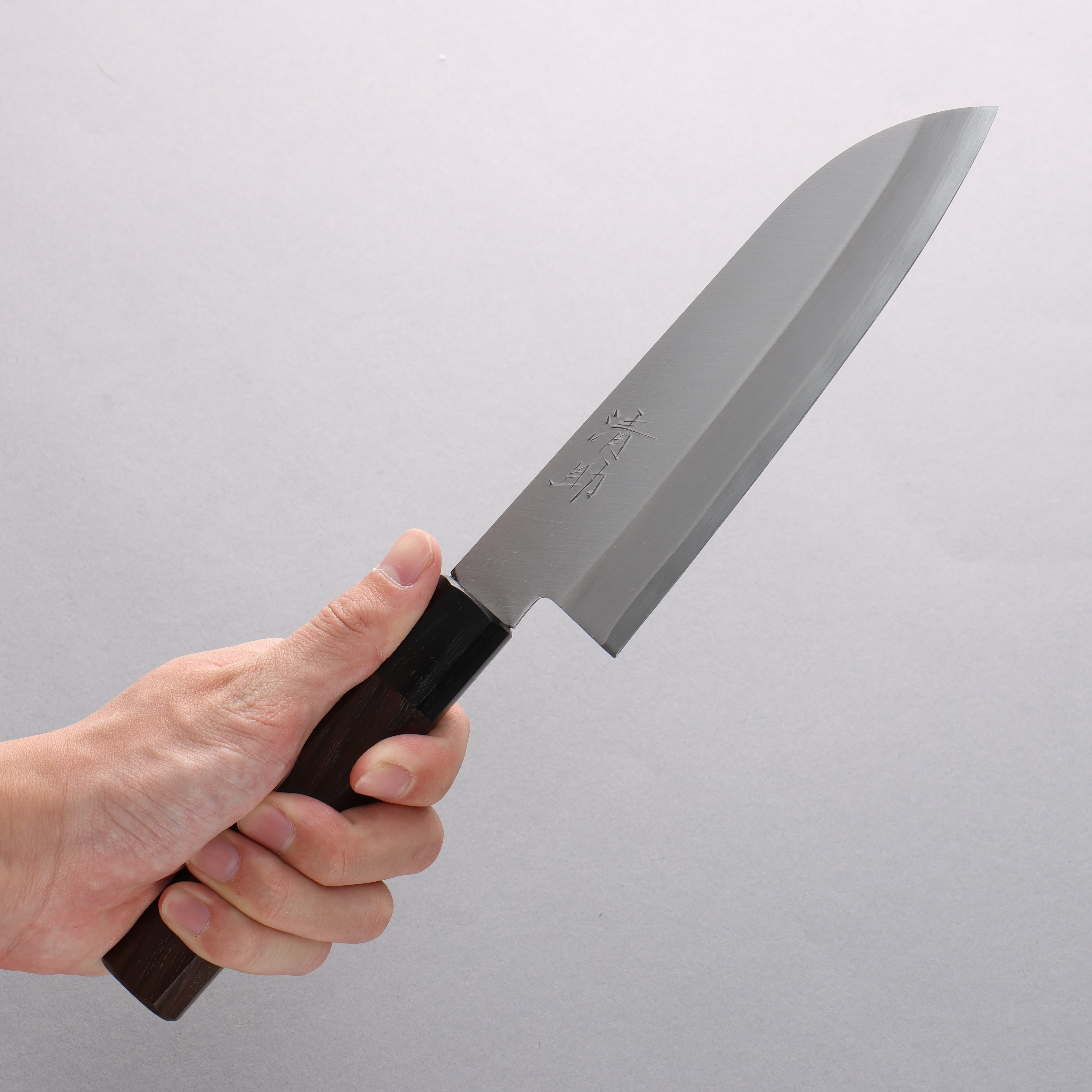 Premium Seisuke Blue Super Kasumitogi Santoku Knife 165mm - Japanese High Carbon Steel Blade with Shitan Wood Handle - Perfect for Slicing, Dicing & Chopping Vegetables, Meat & Fish