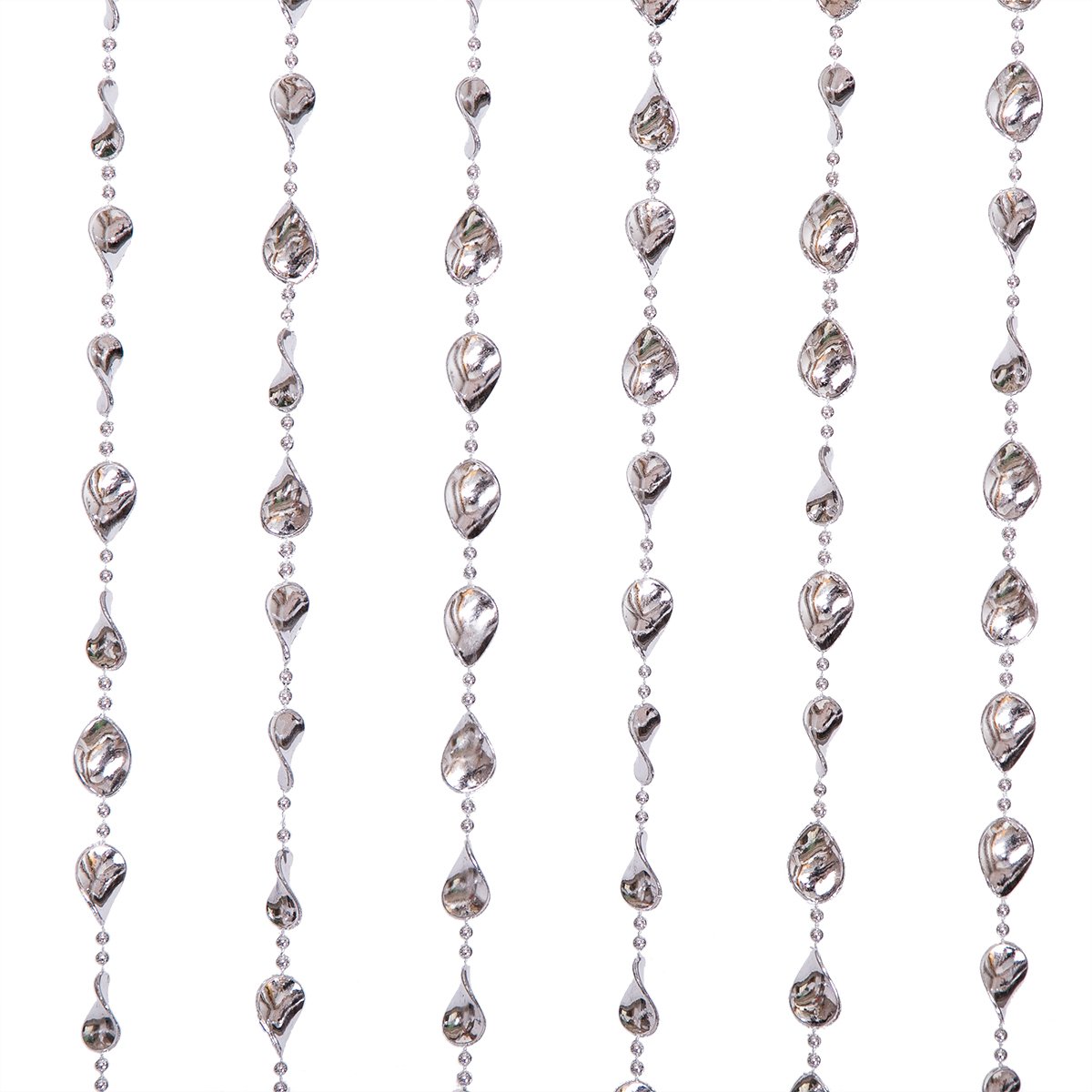 THY COLLECTIBLES Silver Twisted Drop Acrylic Beaded Curtain - Elegant Home Decor for Windows, Doorways & Room Dividers | Perfect for Living Rooms, Bedrooms & Entryways