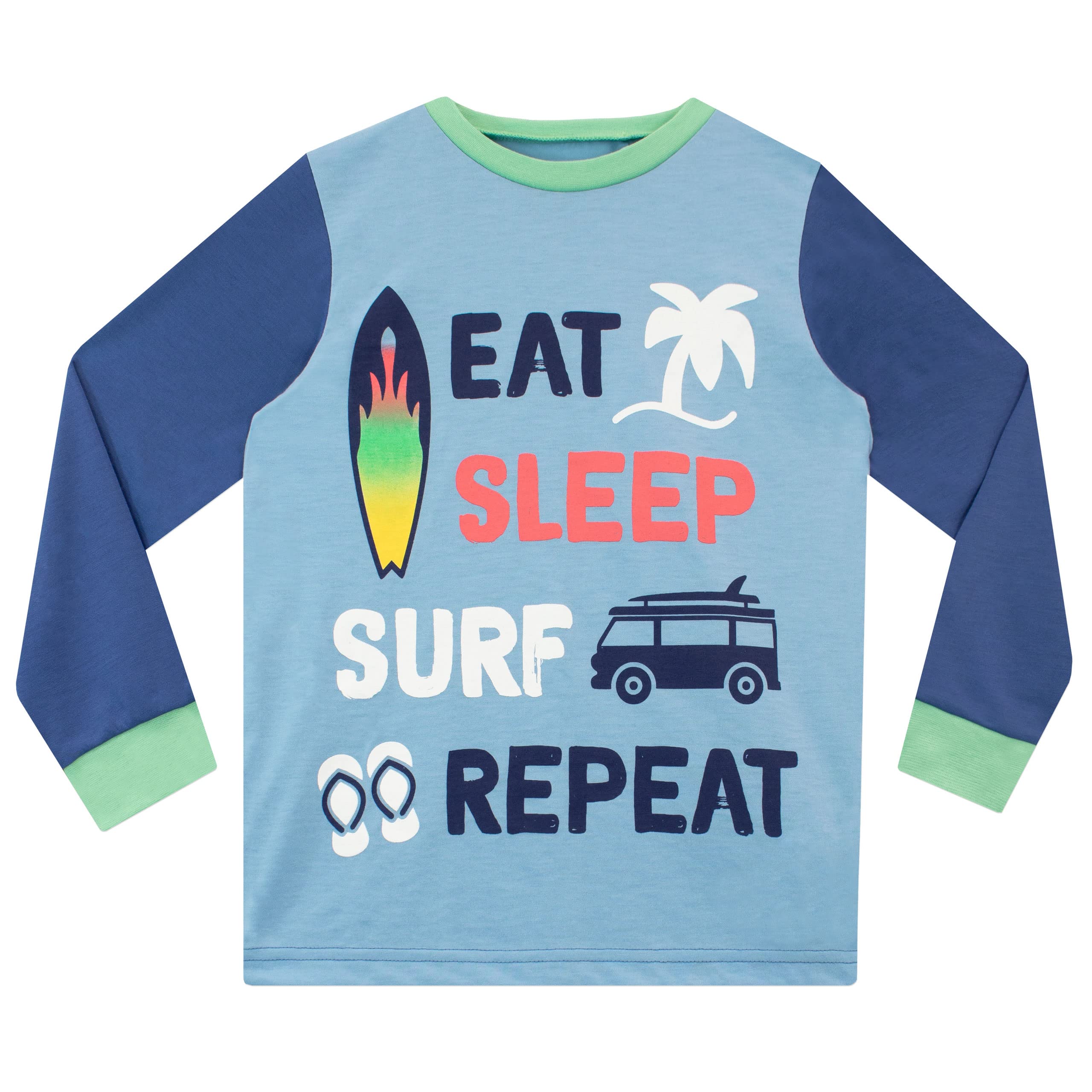Boys Surfer Pajamas Set - Soft Cotton Sleepwear for Kids - Perfect for Bedtime, Lounging & Sleepovers