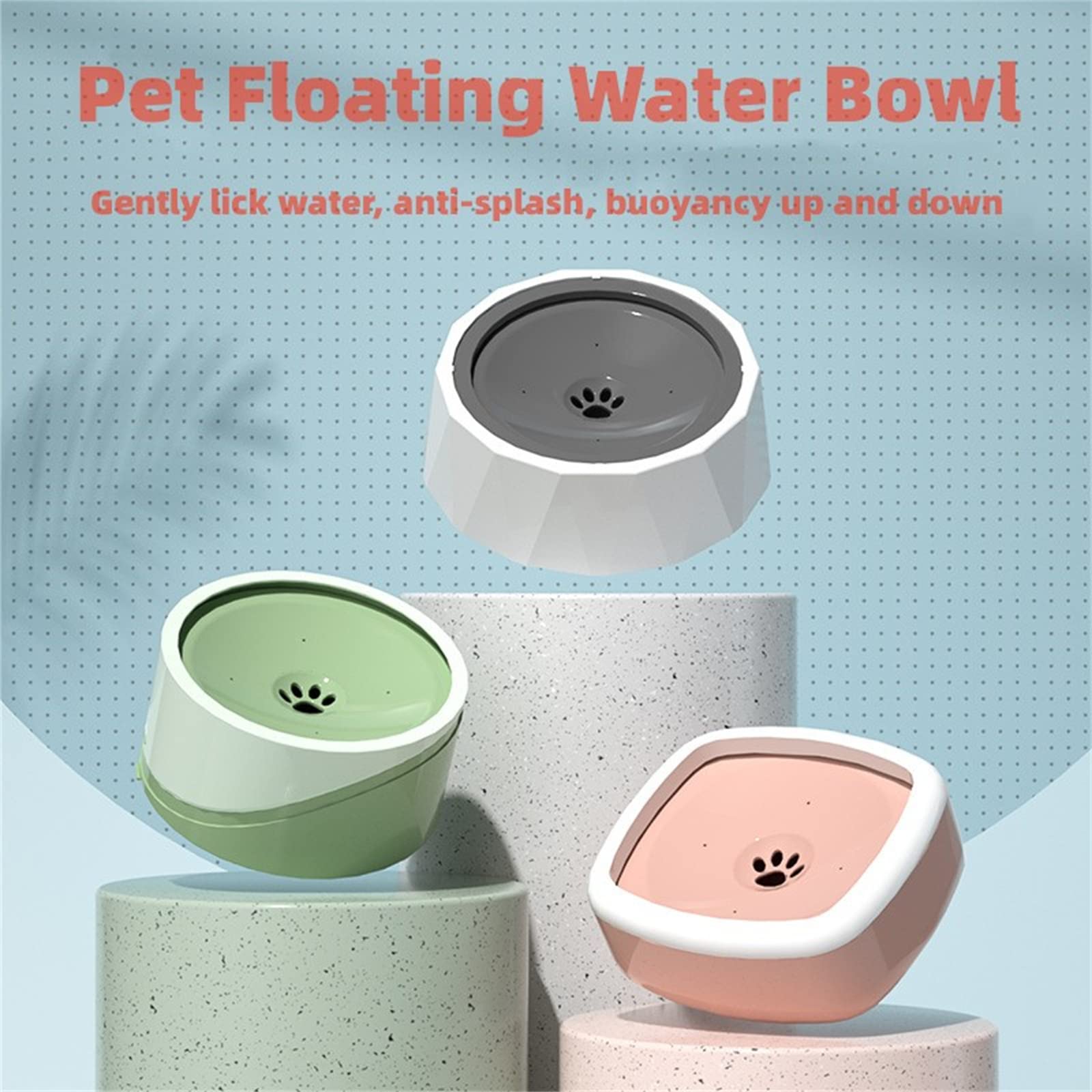 Non-Spill Dog Bowl & Slow Feeder Cat Bowl - 1L Travel Pet Water Dispenser for Dogs & Cats (Round) - Perfect for Home, Travel & Outdoor Use