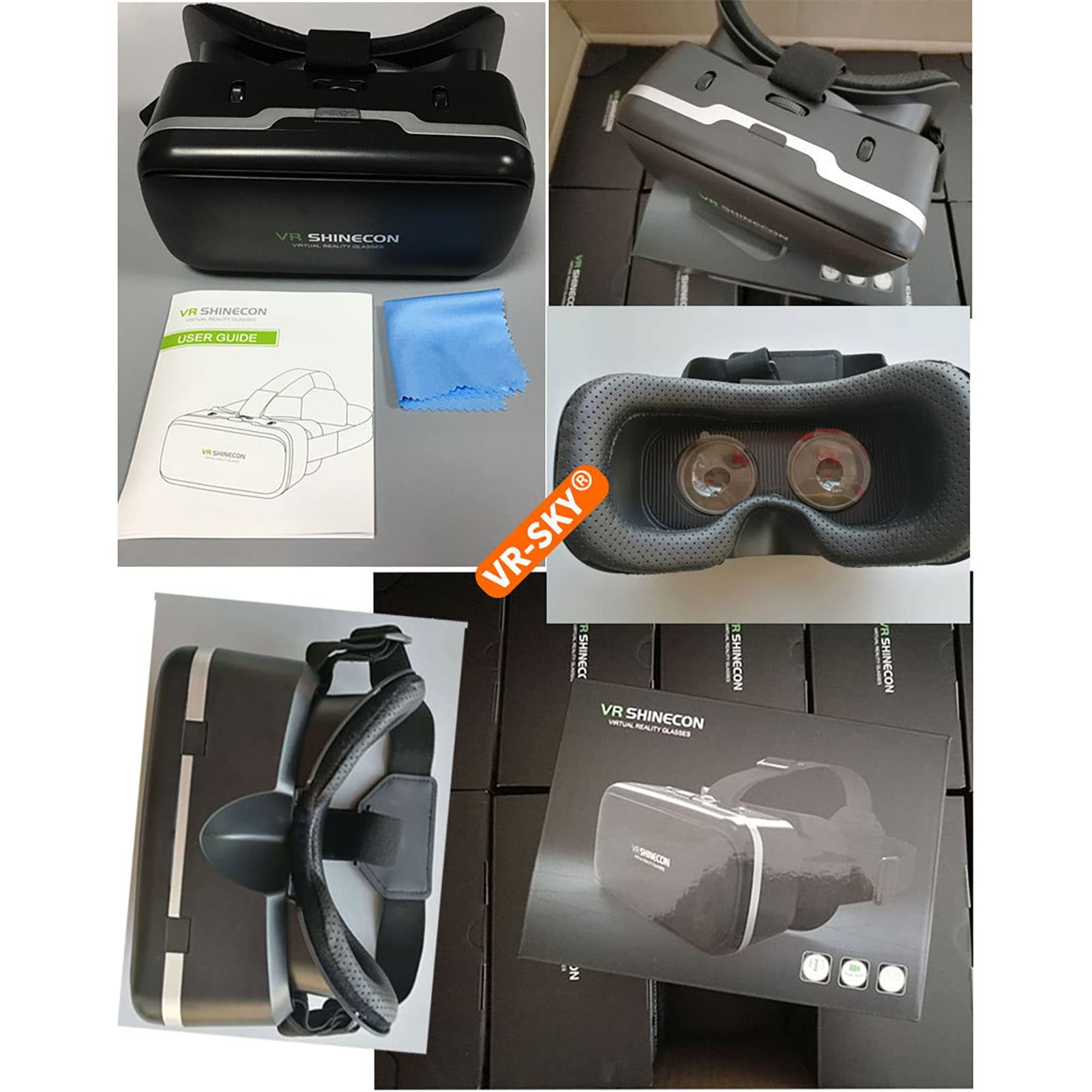 3D VR Glasses with Remote Control, VR Headset for iPhone & Android Smartphones 4.7-6.6 Inch, Bluetooth Controller & Eye Care System (Black, Model B03) - Perfect for Gaming, Movies & Virtual Reality Experiences