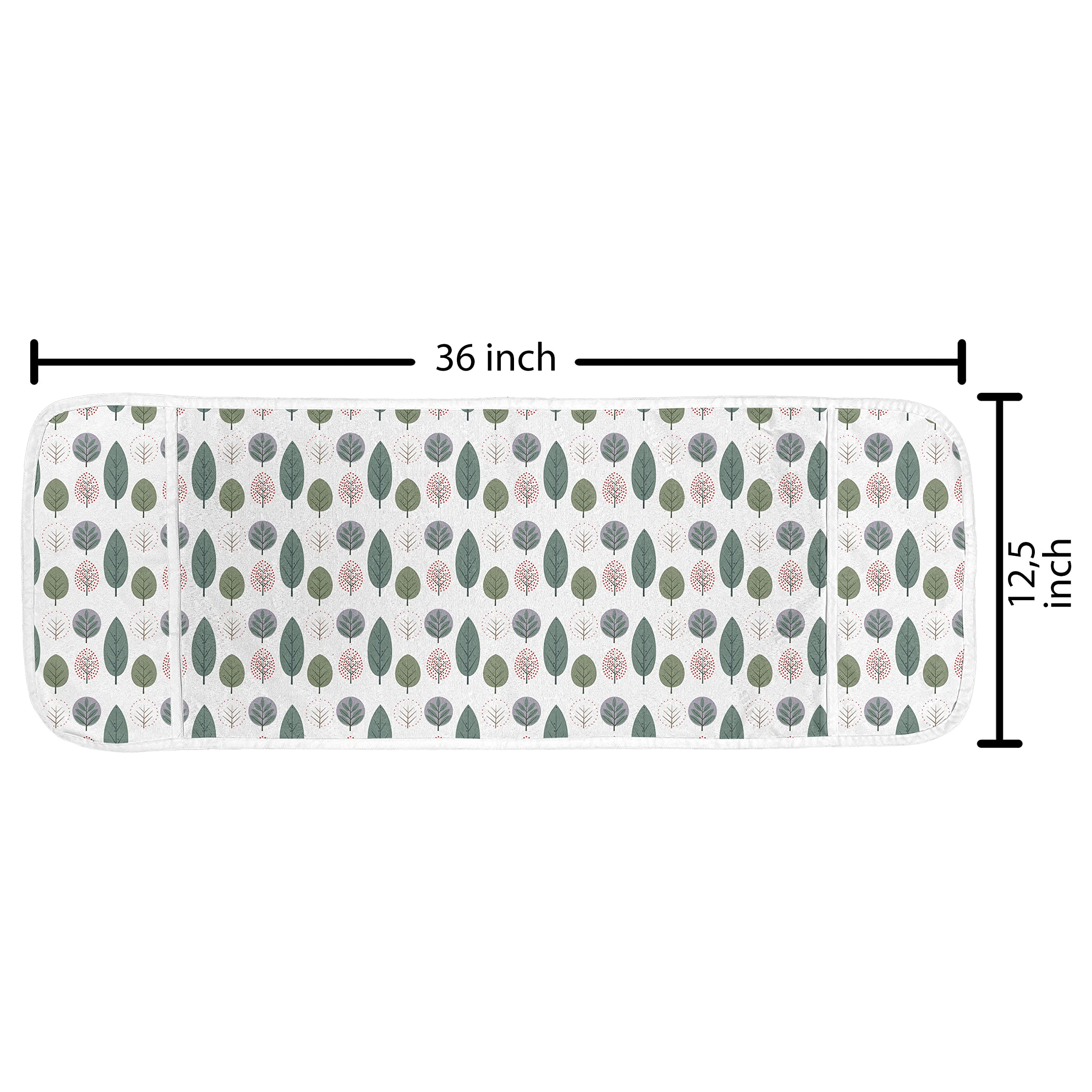 Ambesonne Autumn Microwave Cover - Waterproof Kitchen Organizer with Pockets, 36x12 Inches, Purple Grey & Laurel Green - Perfect for Fall Decor & Small Kitchen Storage