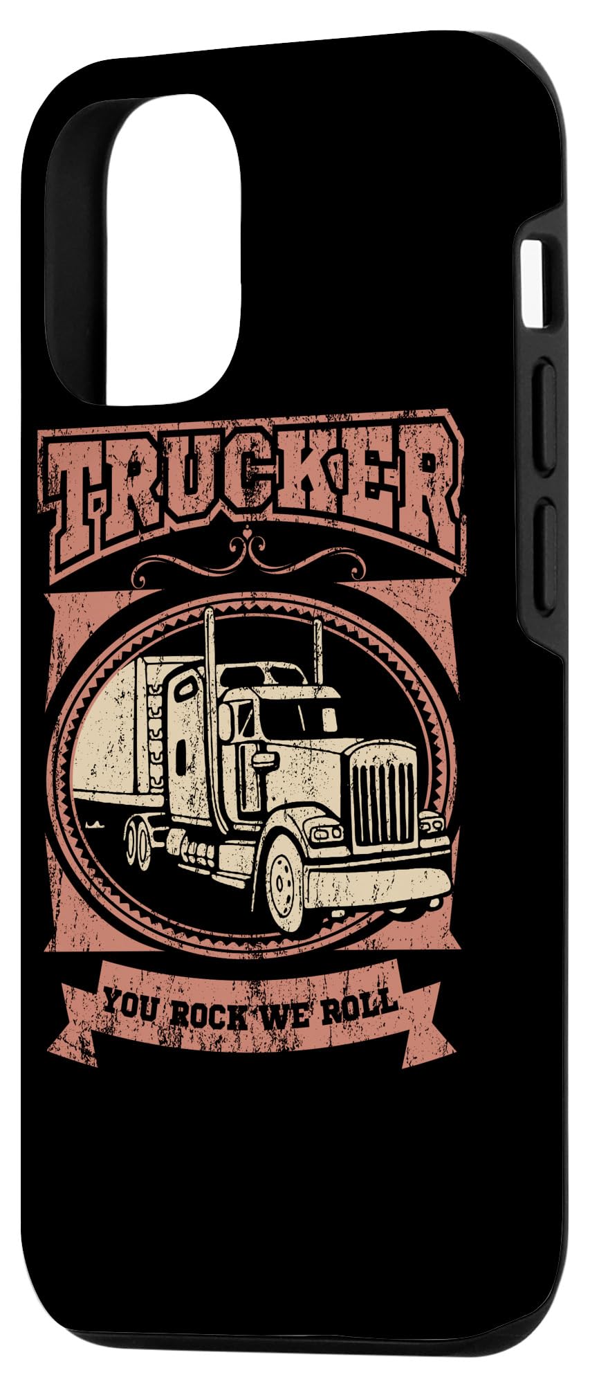 iPhone 12/12 Pro Retro Trucker Case - 'You Rock We Roll' Design - Perfect Gift for Truck Drivers & Road Trip Enthusiasts - Durable Phone Cover for Travel & Work