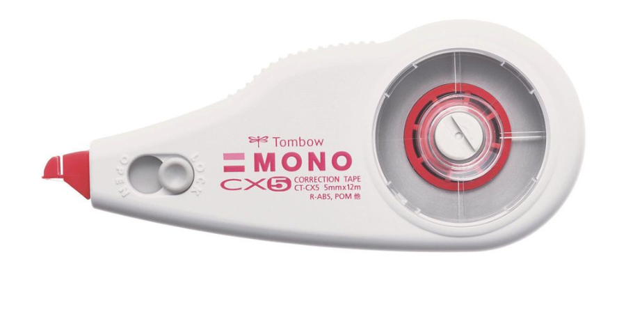 Tombow CT CX5 Correction Tape, 5mm x 12m - Whiteout Tape for Office, School & Home Use - Perfect for Documents, Homework & Craft Projects