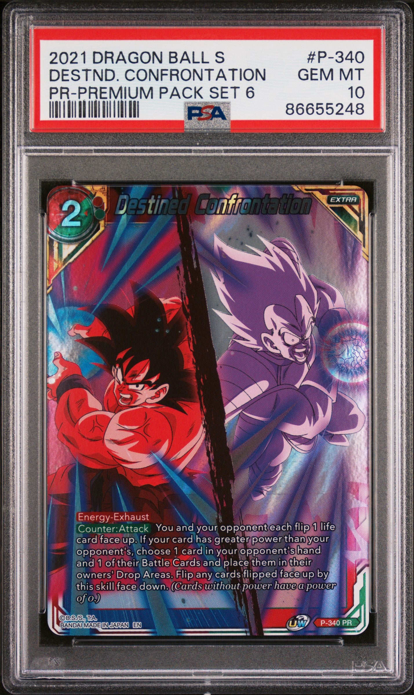 2021 Dragon Ball Super Destined Confrontation #P 340 PSA 10 Graded Trading Card - Perfect for Collectors, Anime Fans & Investment - Display in Home, Office or Gaming Room