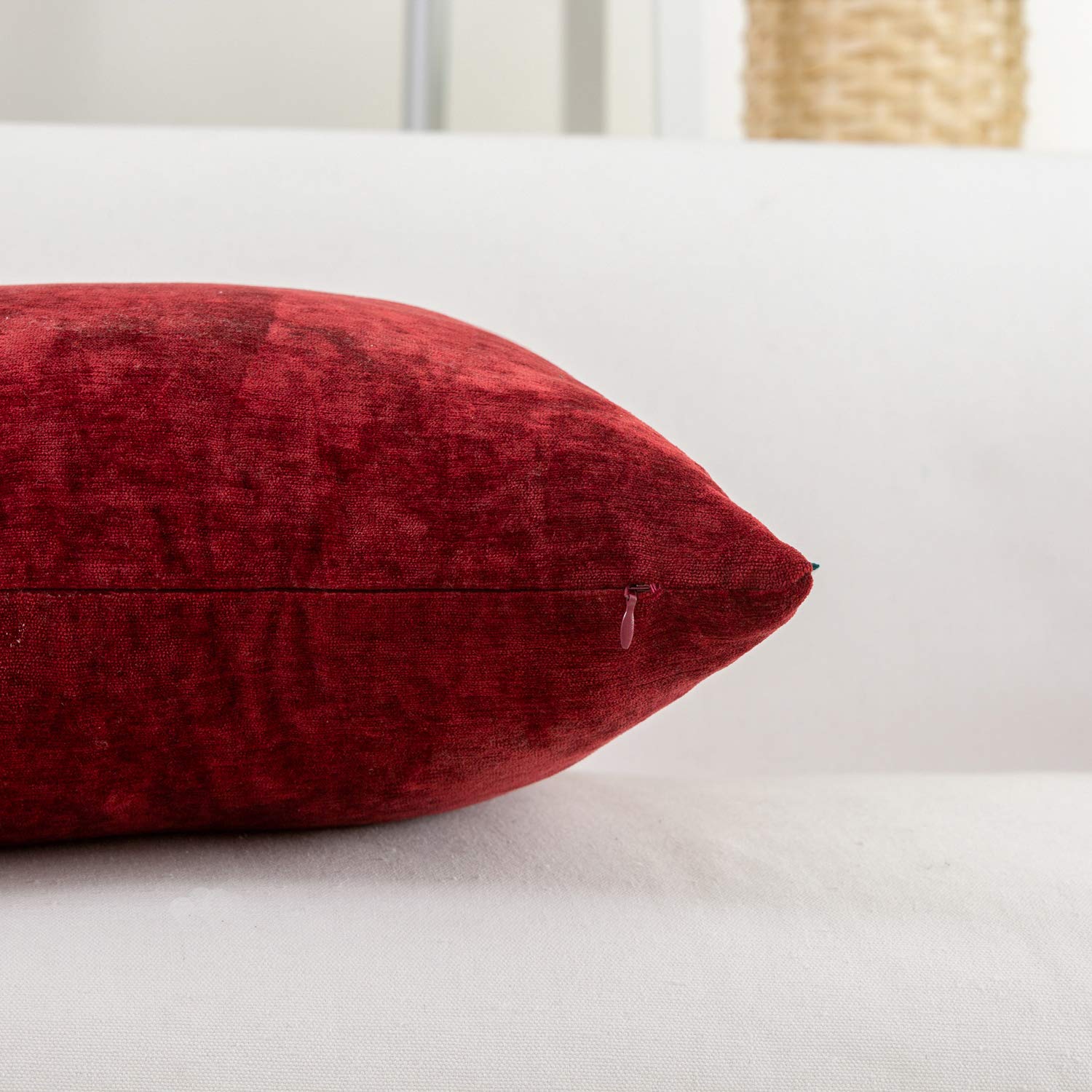 HWY 50 Wine Red Burgundy Decorative Throw Pillow Covers Set - 22x22 Inch Ultra Soft Cashmere Cushion Covers for Sofa, Couch & Bed (Pack of 2) - Perfect for Living Room Decor, Home Styling and Cozy Comfort