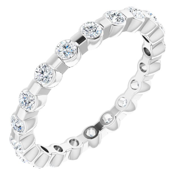 0.66 Carat Bar Set Round Diamond Eternity Band - Wedding, Anniversary & Engagement Ring for Women | Perfect Gift for Brides, Wives & Special Occasions