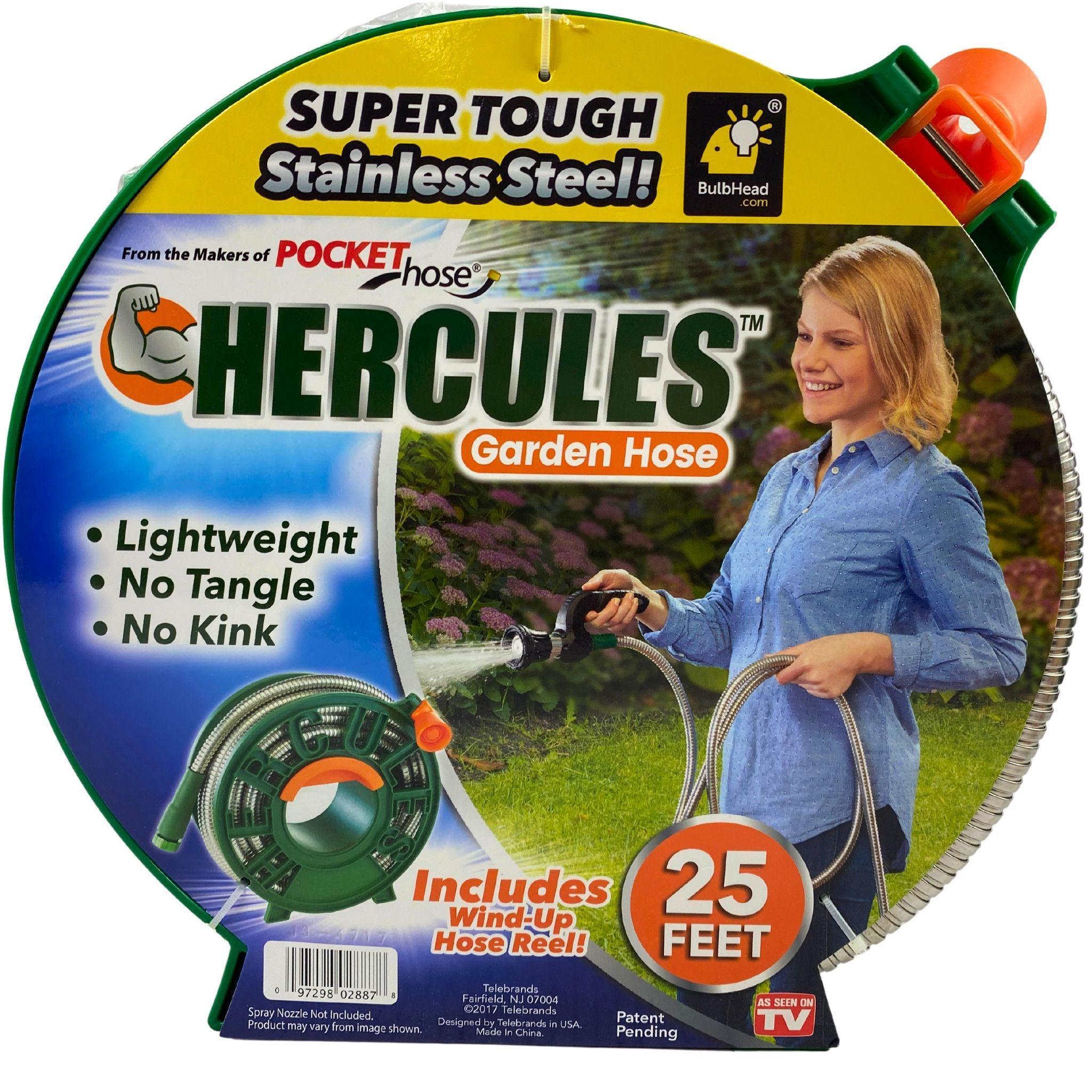Hercules Super Tough Stainless Steel Garden Hose - Lightweight & Durable (12 Pack) for Lawn Care, Car Washing, and Outdoor Watering