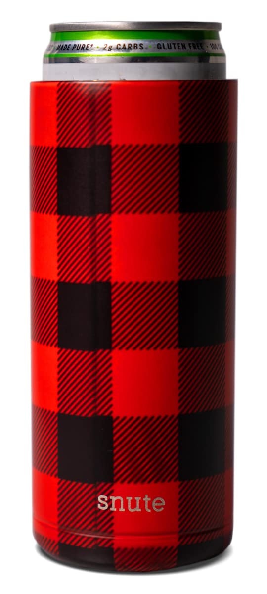 2-in-1 Slim Can Cooler & Tumbler | Stainless Steel Insulated Beverage Holder for 12oz Cans - Keeps Beer, Soda, Energy Drinks & Hard Seltzer Cold | Perfect for Camping, Beach, Picnics & Outdoor Parties (Buffalo Design)