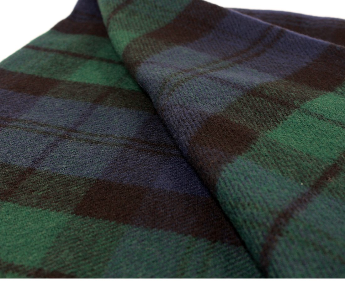 Lochcarron of Scotland Black Watch Tartan Lambswool Blanket - Soft & Warm Wool Throw for Sofa, Bed, or Travel - Perfect for Cozy Nights & Home Decor