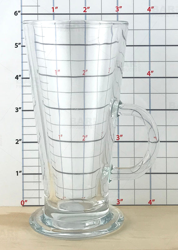 BarConic® 9oz Clear Glass Coffee Cups - Set of 6 for Cafe, Restaurant & Home Use - Durable Glassware for Espresso, Latte & Hot Beverages