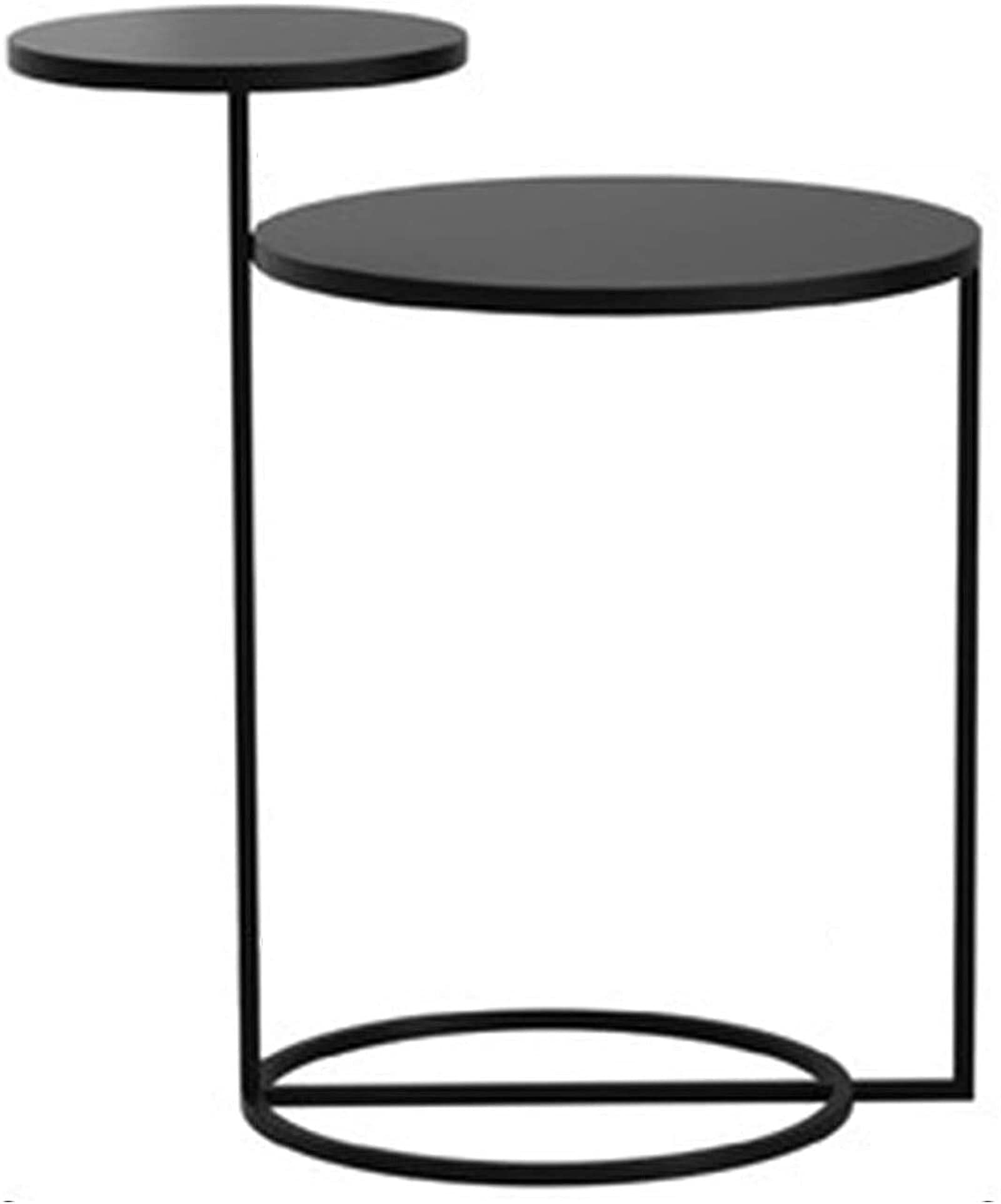 Modern Minimalist Round Coffee Table - FHW Iron Home Sofa Table, Multifunctional Living Room & Bedroom Furniture, Black - Perfect for Small Spaces, Apartments, and Cozy Home Decor