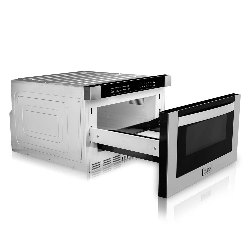 ZLINE 36 Inch Stainless Steel Gas Range Kitchen Package with Convertible Vent Hood & Microwave Drawer - 3KP SGRRH36 MW - Perfect for Modern Kitchens & Open Concept Homes