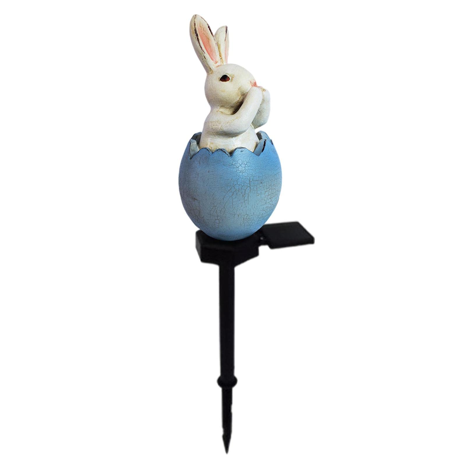 Homyl Rabbit-Shaped Solar Garden Lights - IP65 Waterproof & Weatherproof Outdoor Decor for Patio, Lawn, Pathway - Blue Solar Powered LED Landscape Lighting for Backyard, Yard, Garden Decoration