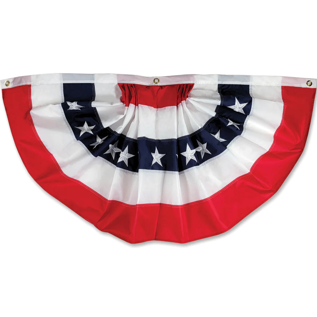 48 Inch Patriotic Bunting - Red White & Blue Decorative Flag for 4th of July, Memorial Day & Outdoor Party Decorations